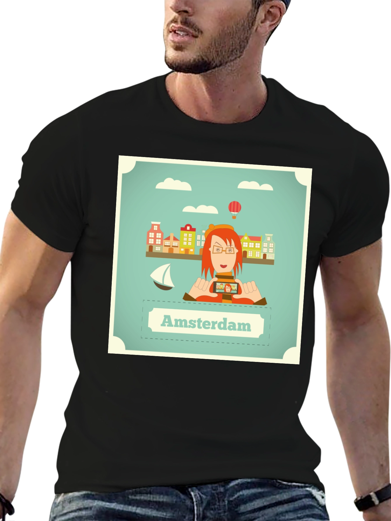Amsterdam Tourist T-Shirt - Unique City Graphic Tee
