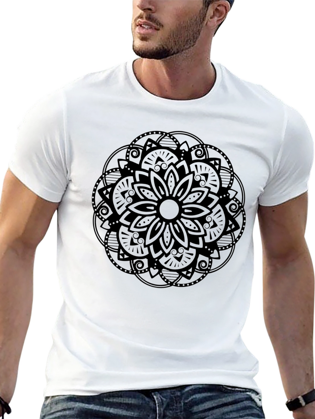 Black Mandala Graphic Tee - Stylish and Comfortable