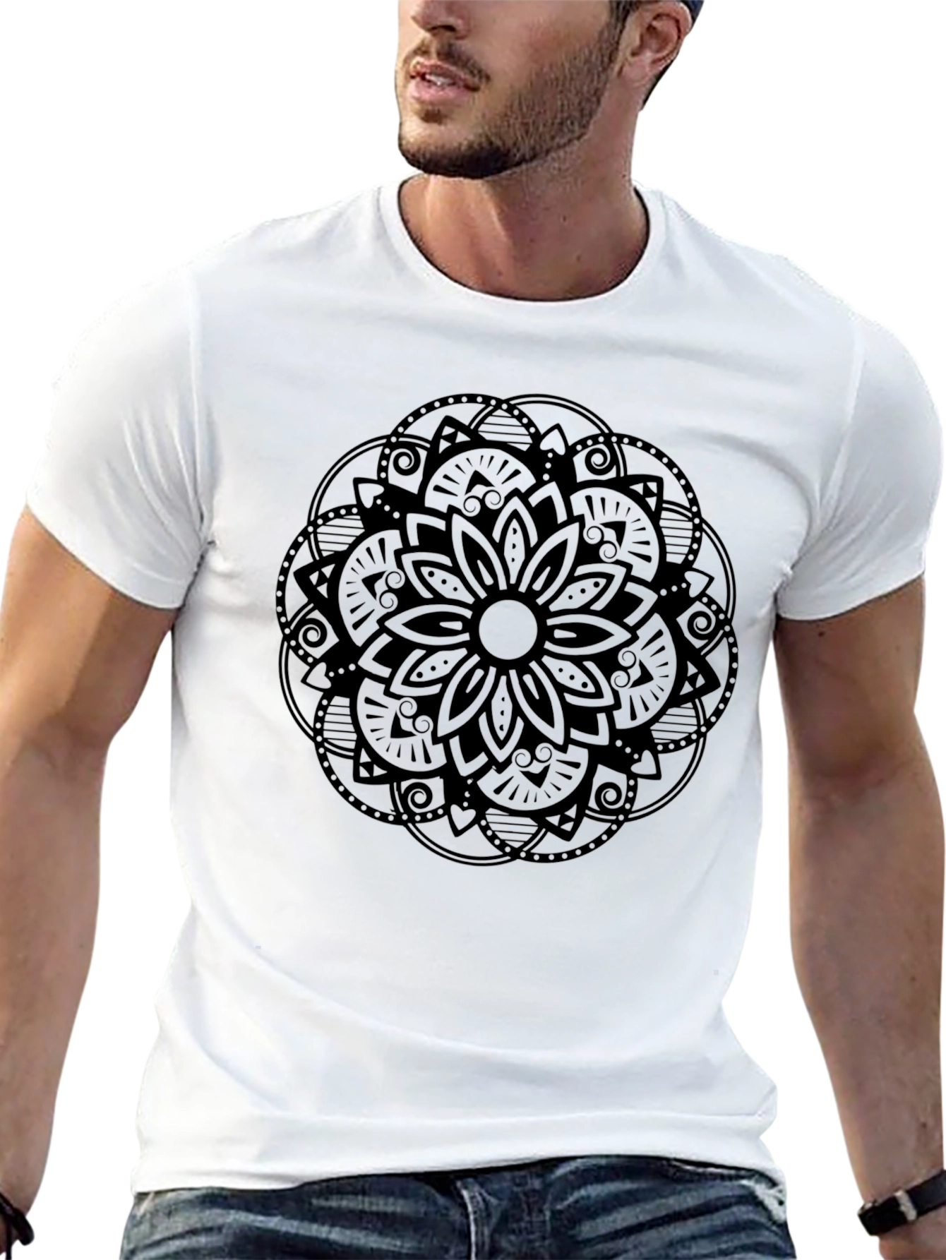 Black Mandala Graphic Tee - Stylish and Comfortable