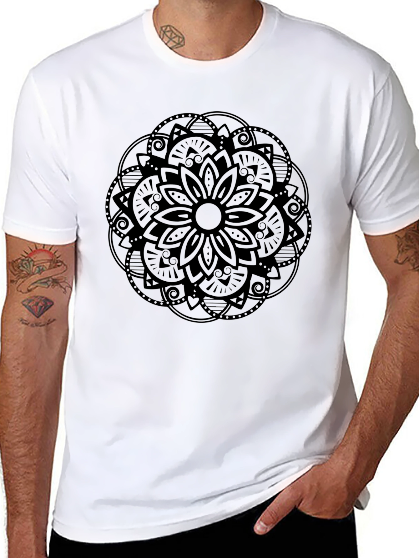 Black Mandala Graphic Tee - Stylish and Comfortable