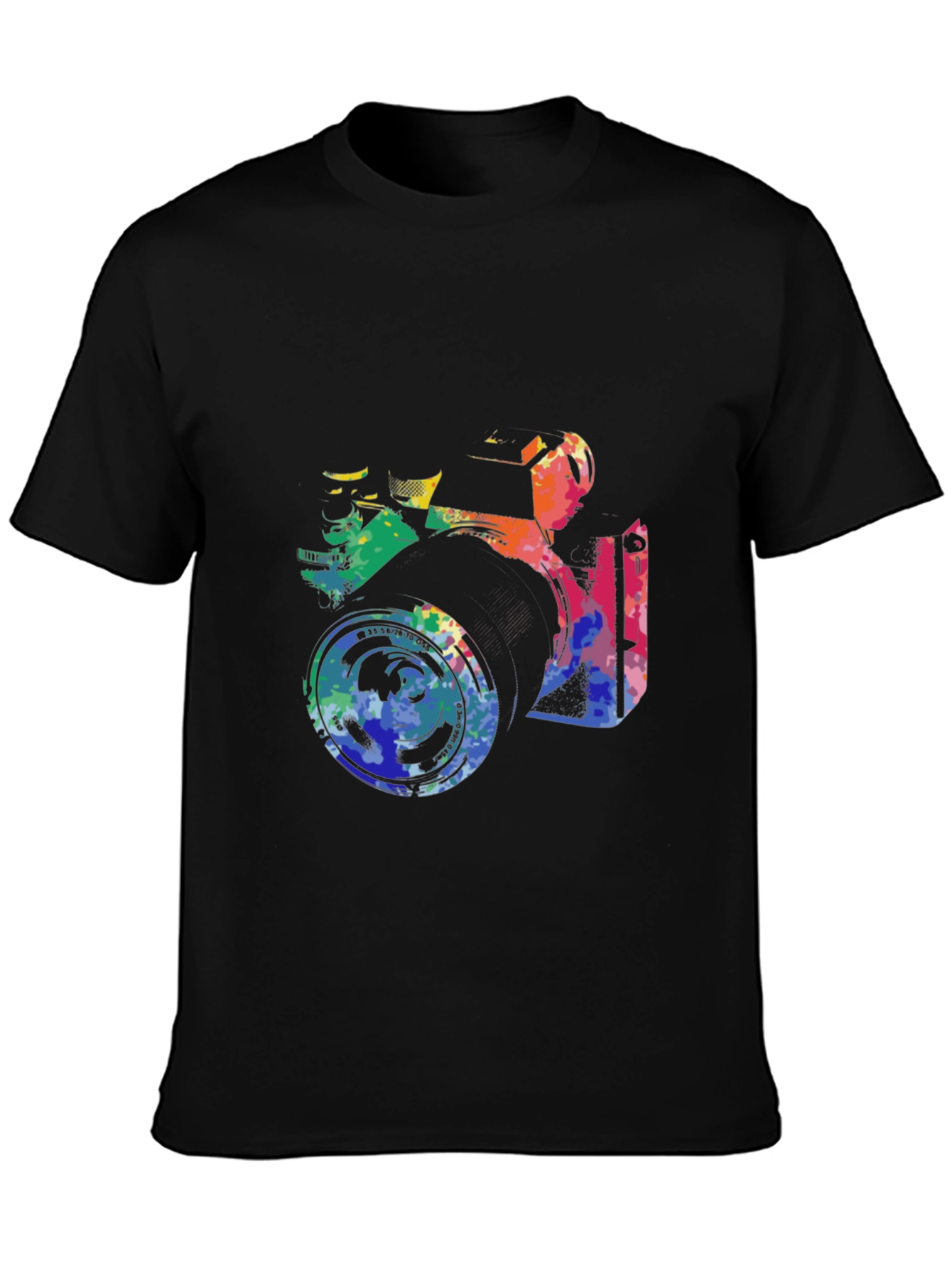 Retro Camera Graphic Tee - Artsy Black T-Shirt