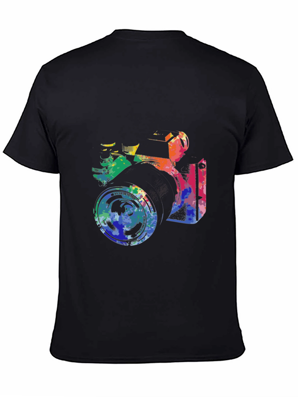 Retro Camera Graphic Tee - Artsy Black T-Shirt