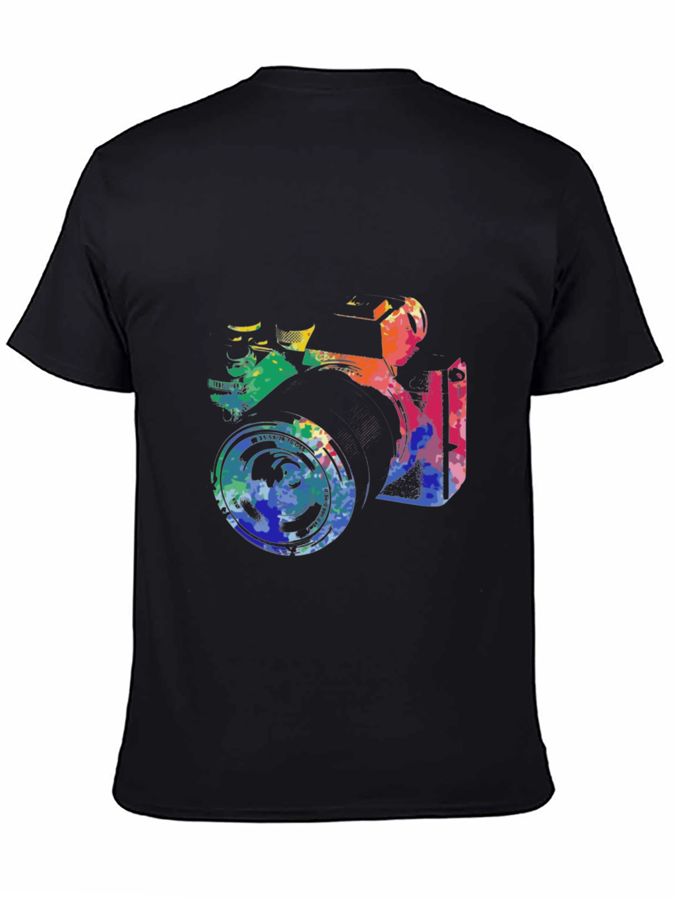 Retro Camera Graphic Tee - Artsy Black T-Shirt