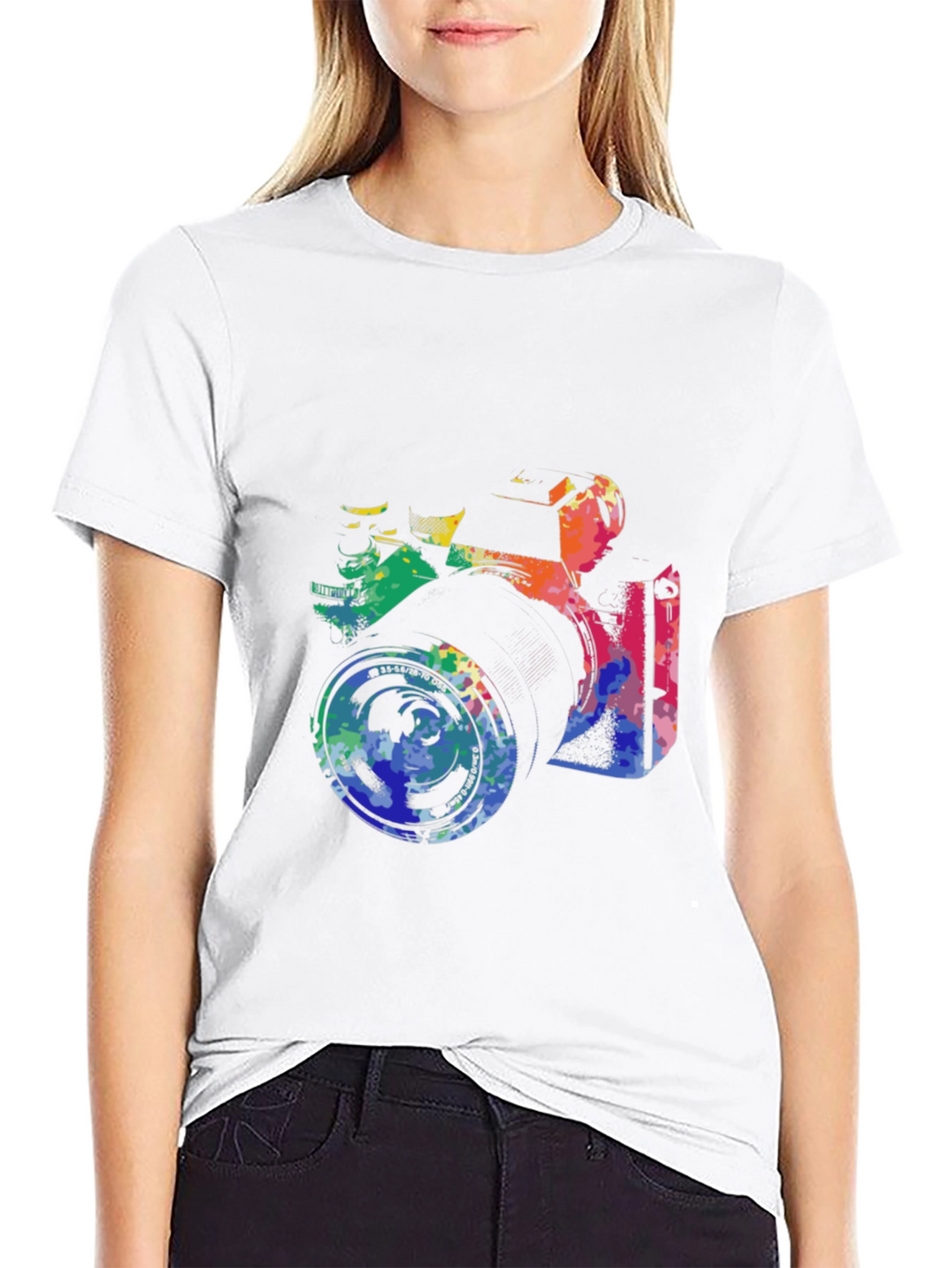 Retro Camera Graphic Tee - Artsy Black T-Shirt