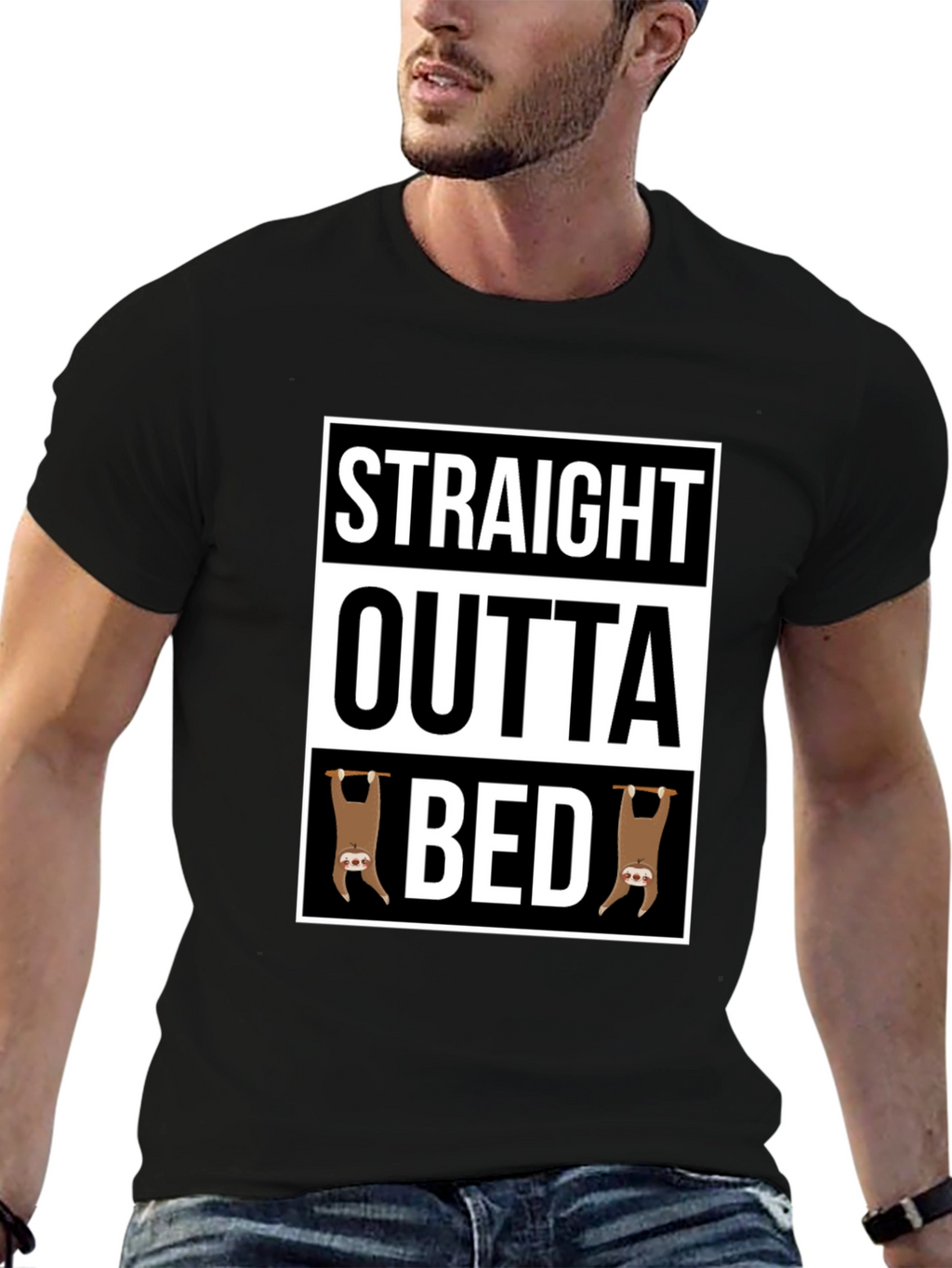 Straight Outta Bed Sloth T-Shirt - Funny & Comfy