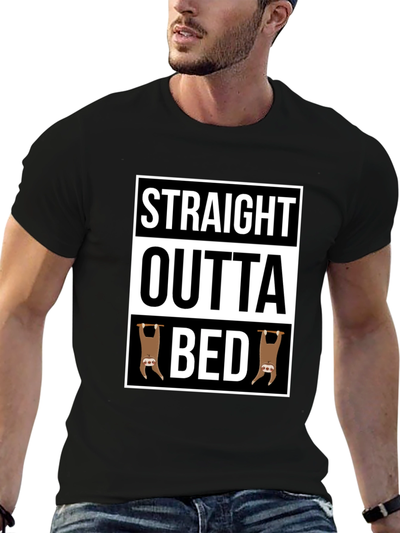 Straight Outta Bed Sloth T-Shirt - Funny & Comfy