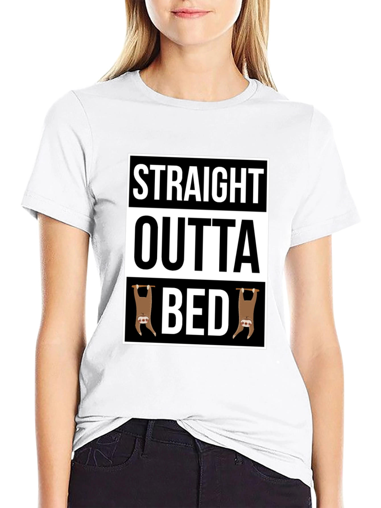 Straight Outta Bed Sloth T-Shirt - Funny & Comfy