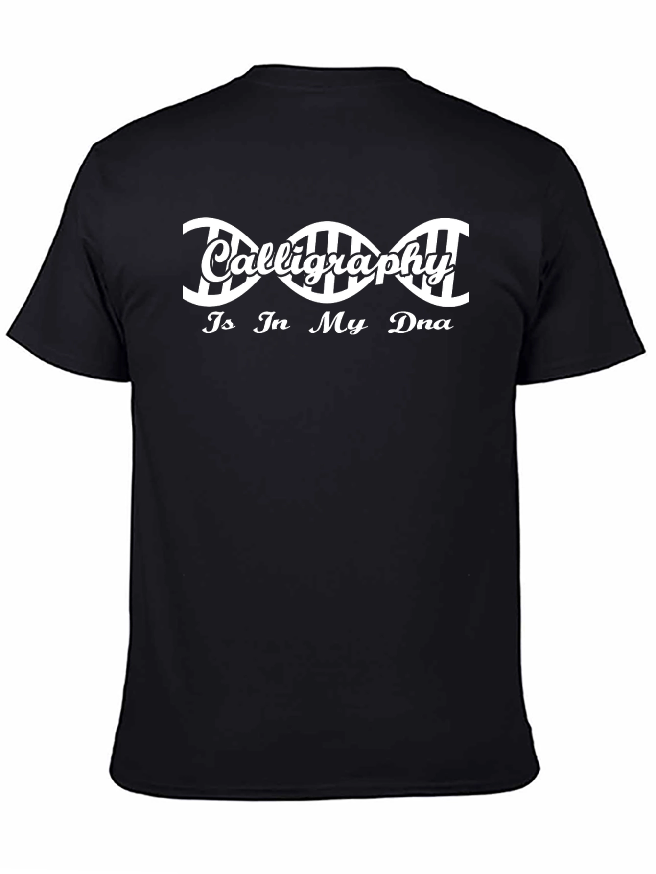 Calligraphy DNA Black T-Shirt - Artistic Expression Tee