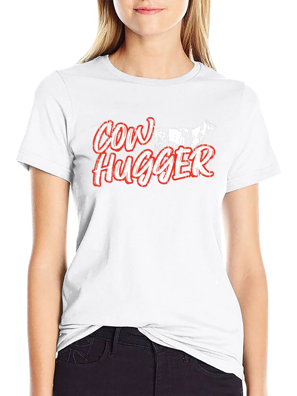 Cow Hugger Graphic T-Shirt - Black