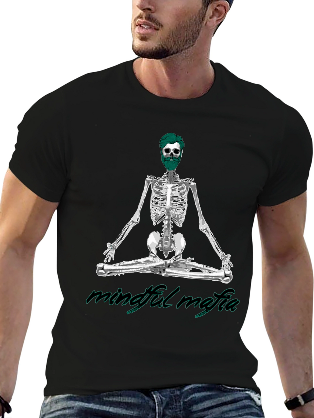 Mindful Mafia Skeleton Graphic Tee
