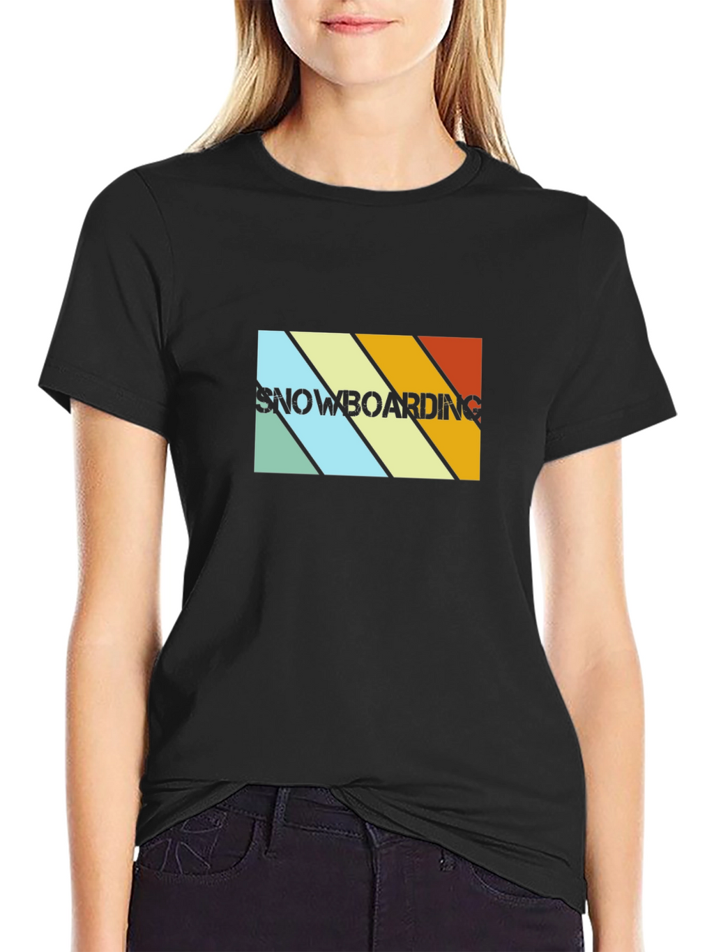 Retro Snowboarding T-Shirt - Black Graphic Tee