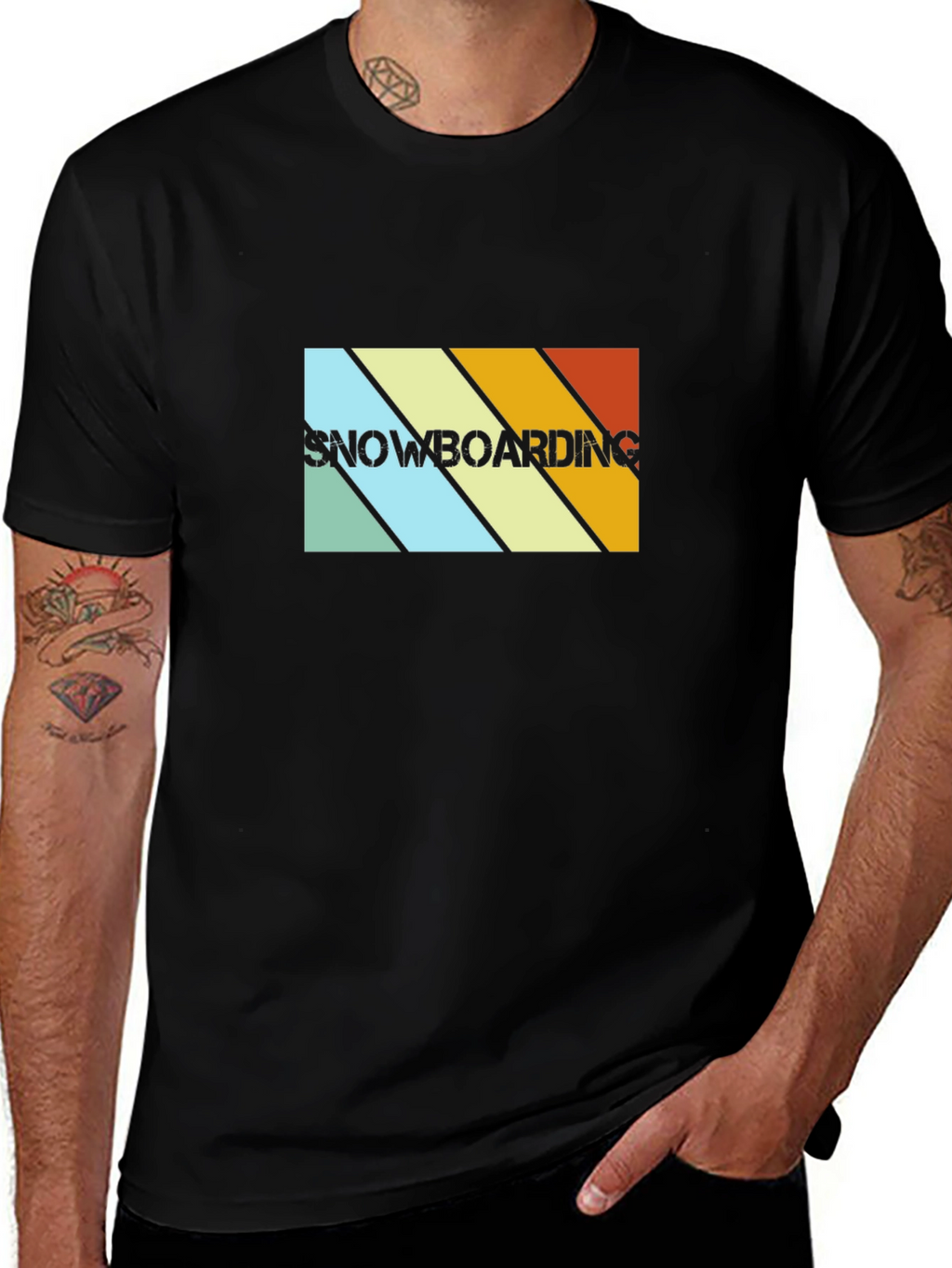 Retro Snowboarding T-Shirt - Black Graphic Tee