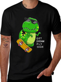 Cool Dino Skateboard T-Shirt - Get Dream Fly High!