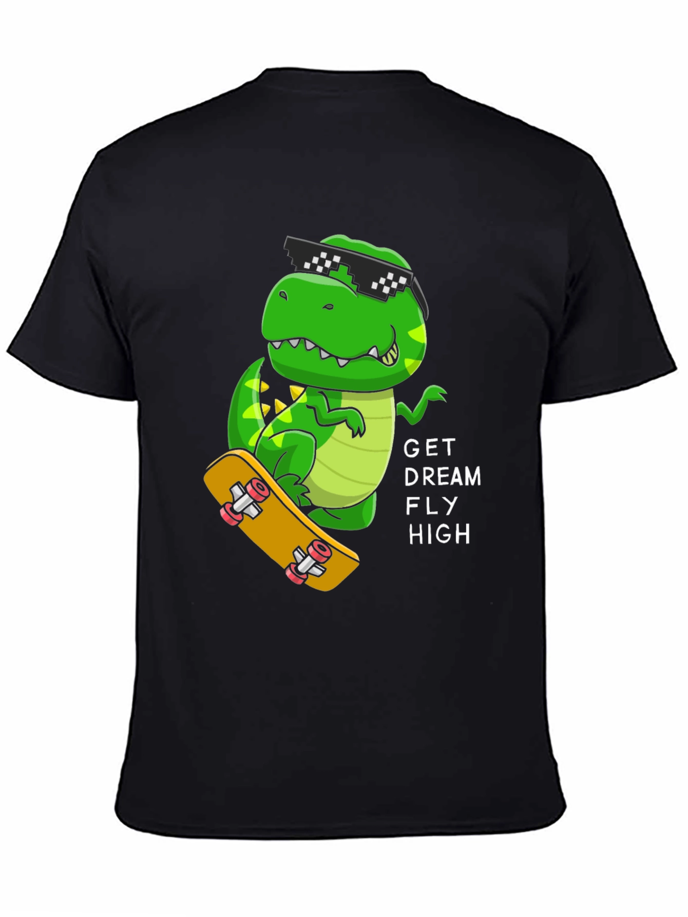 Cool Dino Skateboard T-Shirt - Get Dream Fly High!
