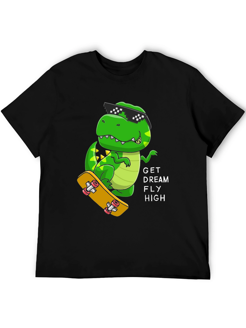 Cool Dino Skateboard T-Shirt - Get Dream Fly High!