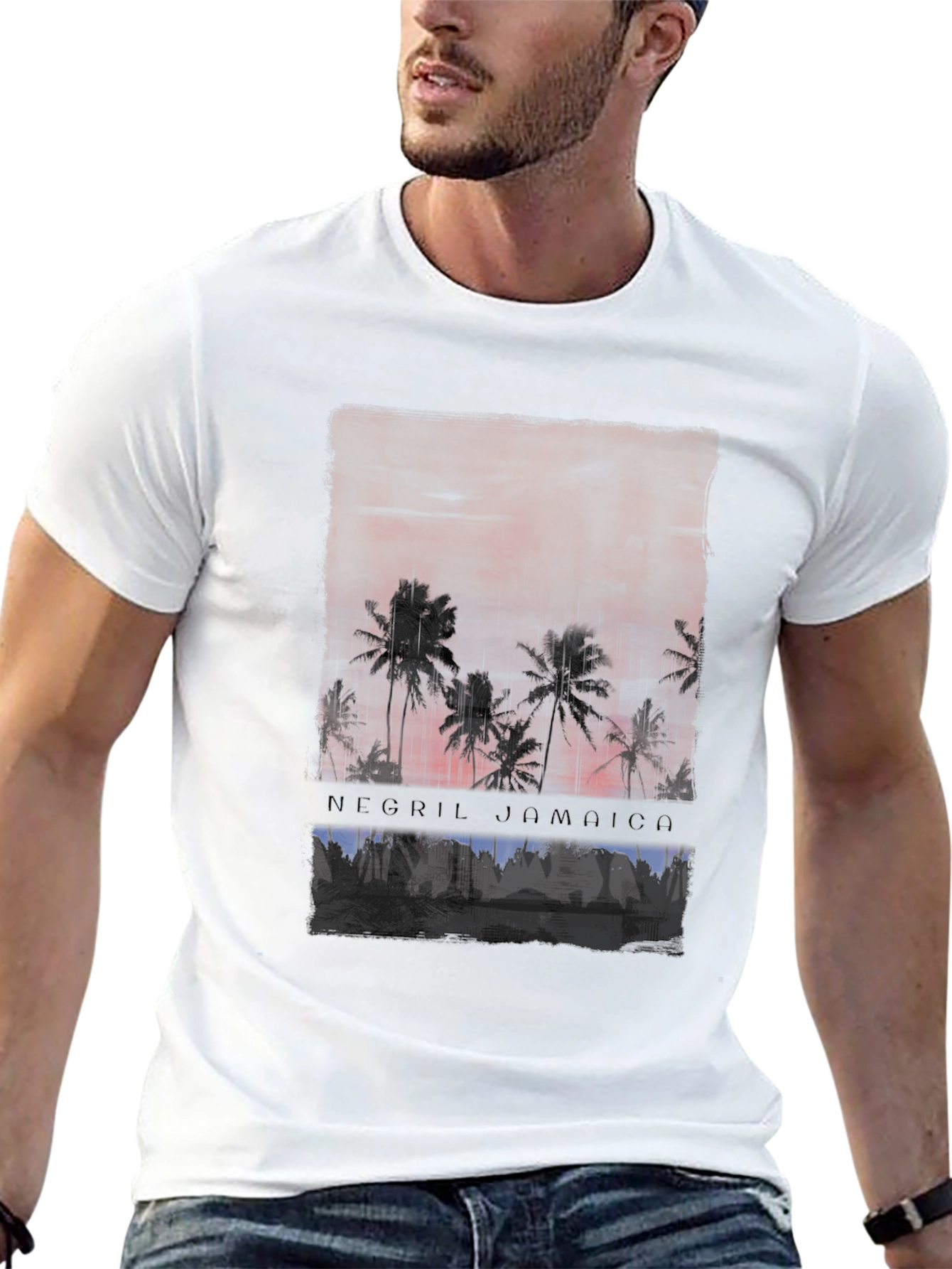 Negril Jamaica Palm Tree Sunset T-Shirt