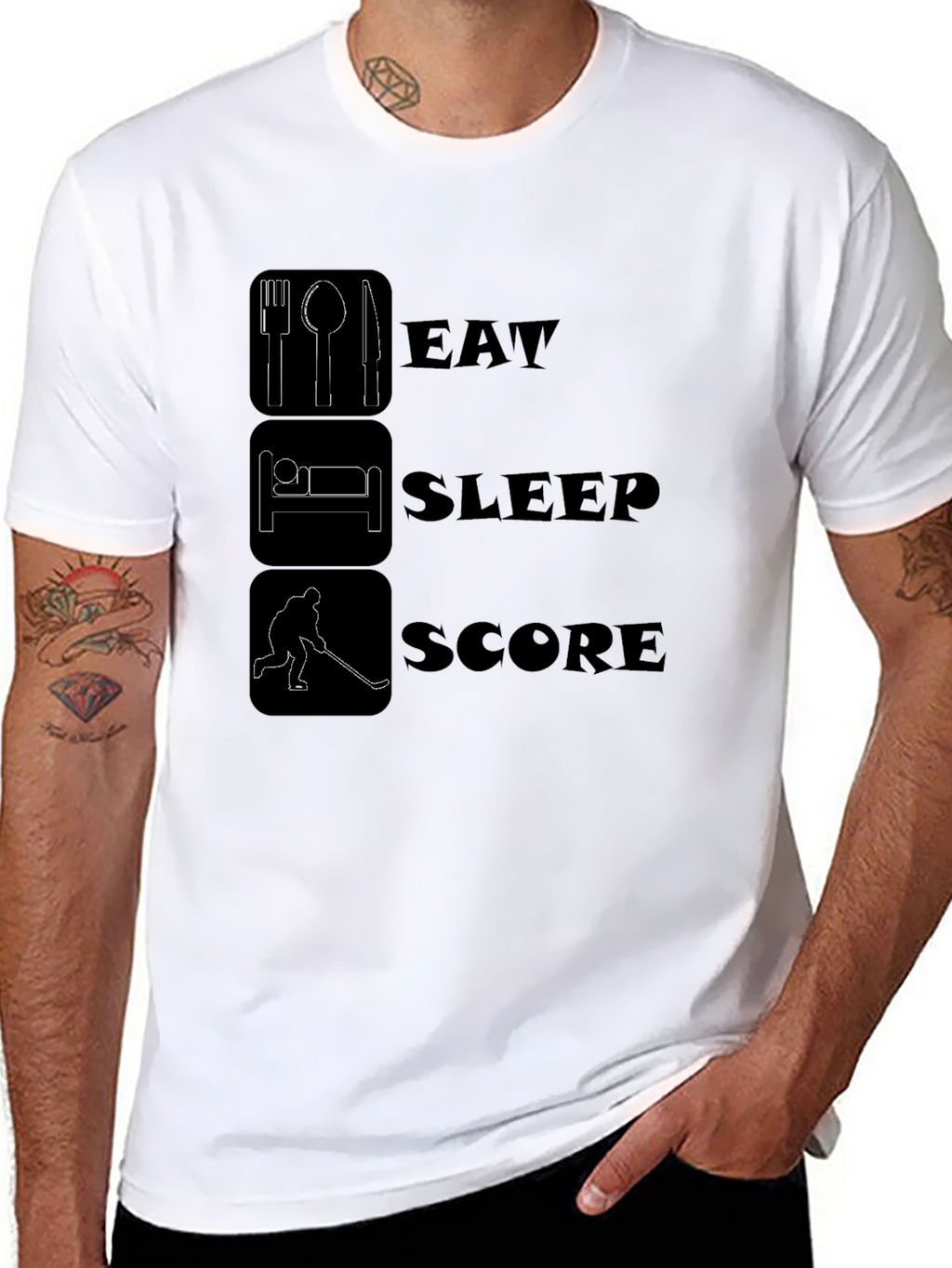 Eat Sleep Score Hockey T-Shirt