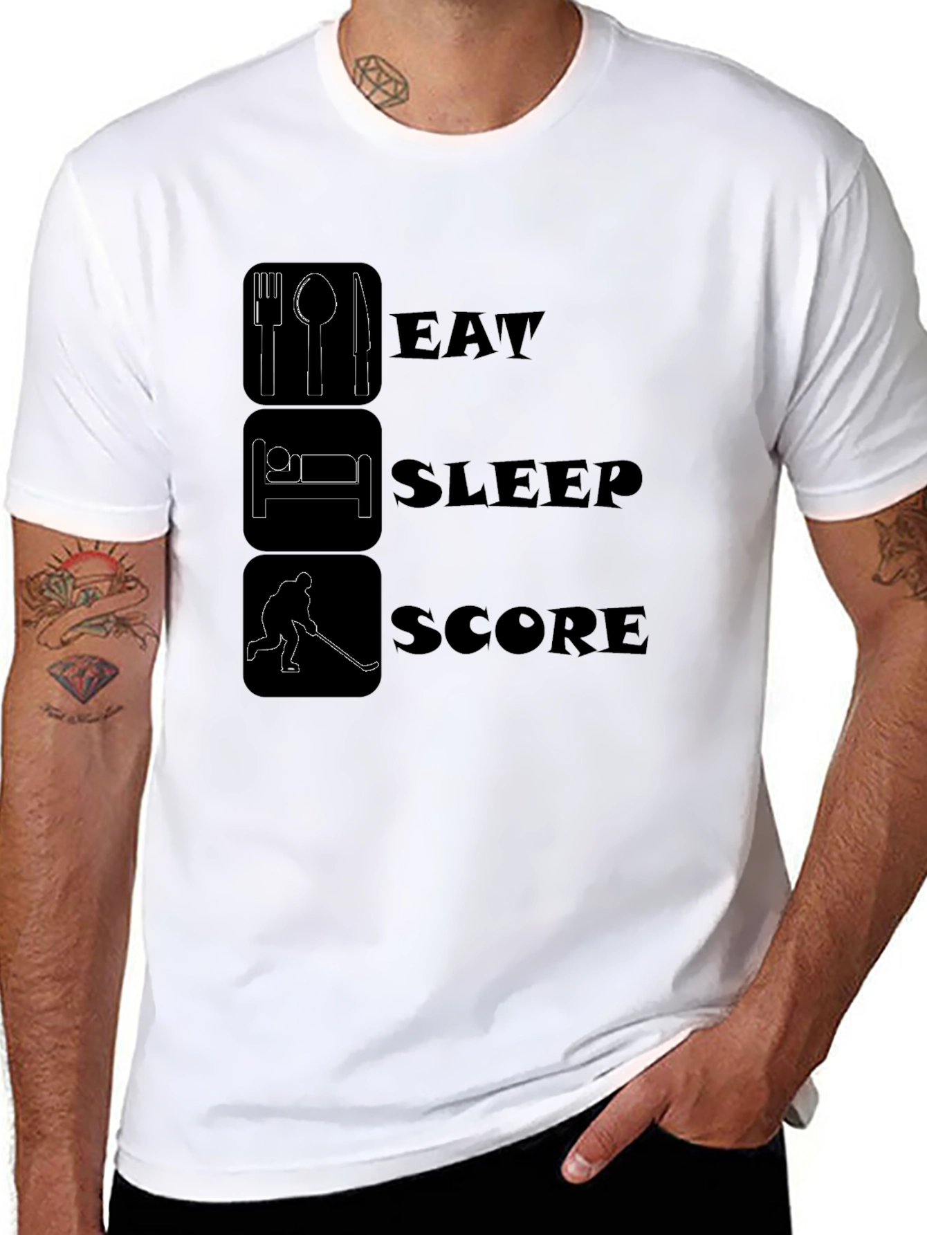Eat Sleep Score Hockey T-Shirt