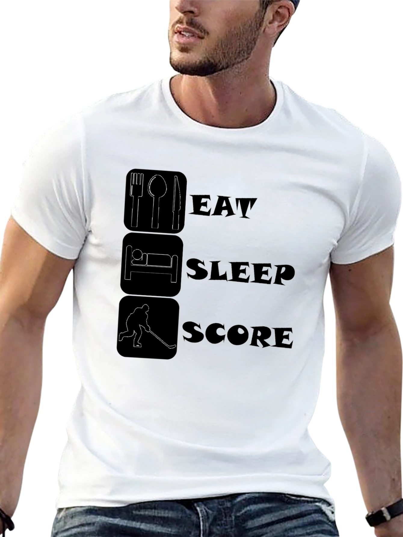 Eat Sleep Score Hockey T-Shirt