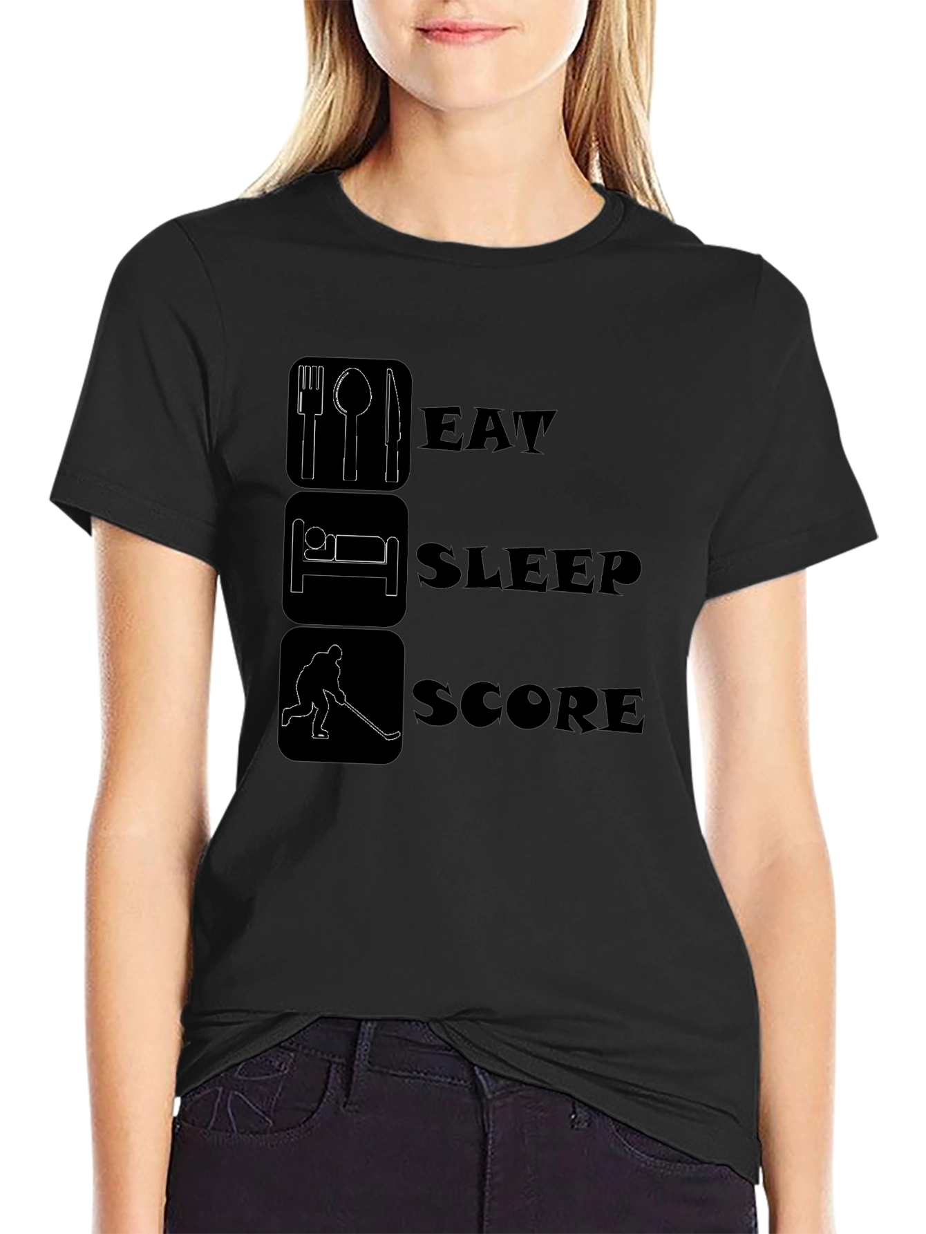 Eat Sleep Score Hockey T-Shirt