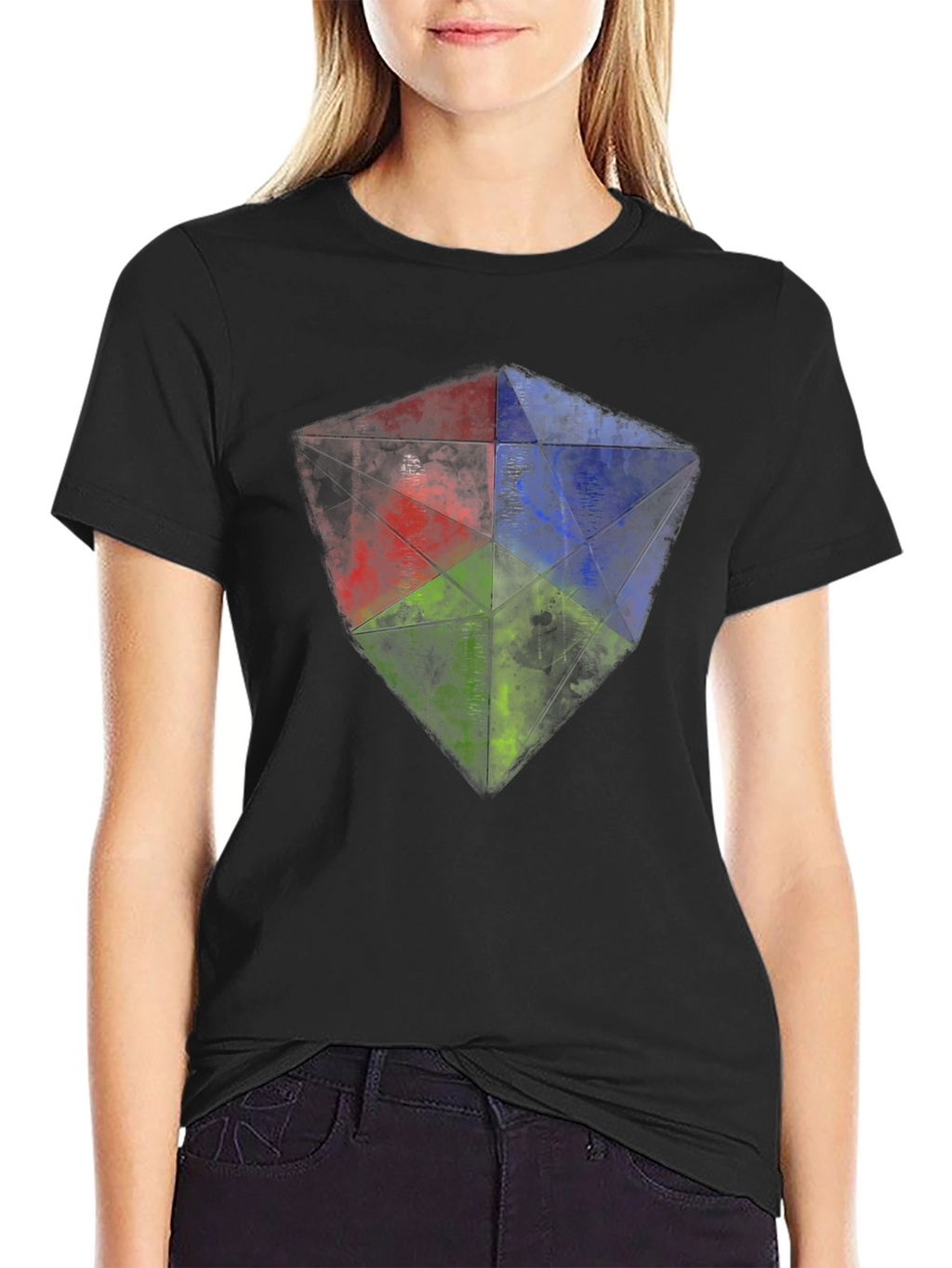 RGB Geometric Graphic Tee - Mens Black T-Shirt