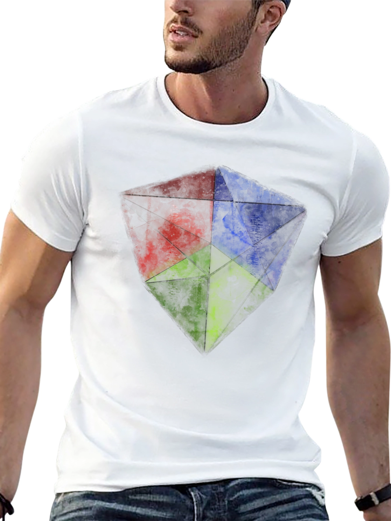 RGB Geometric Graphic Tee - Mens Black T-Shirt