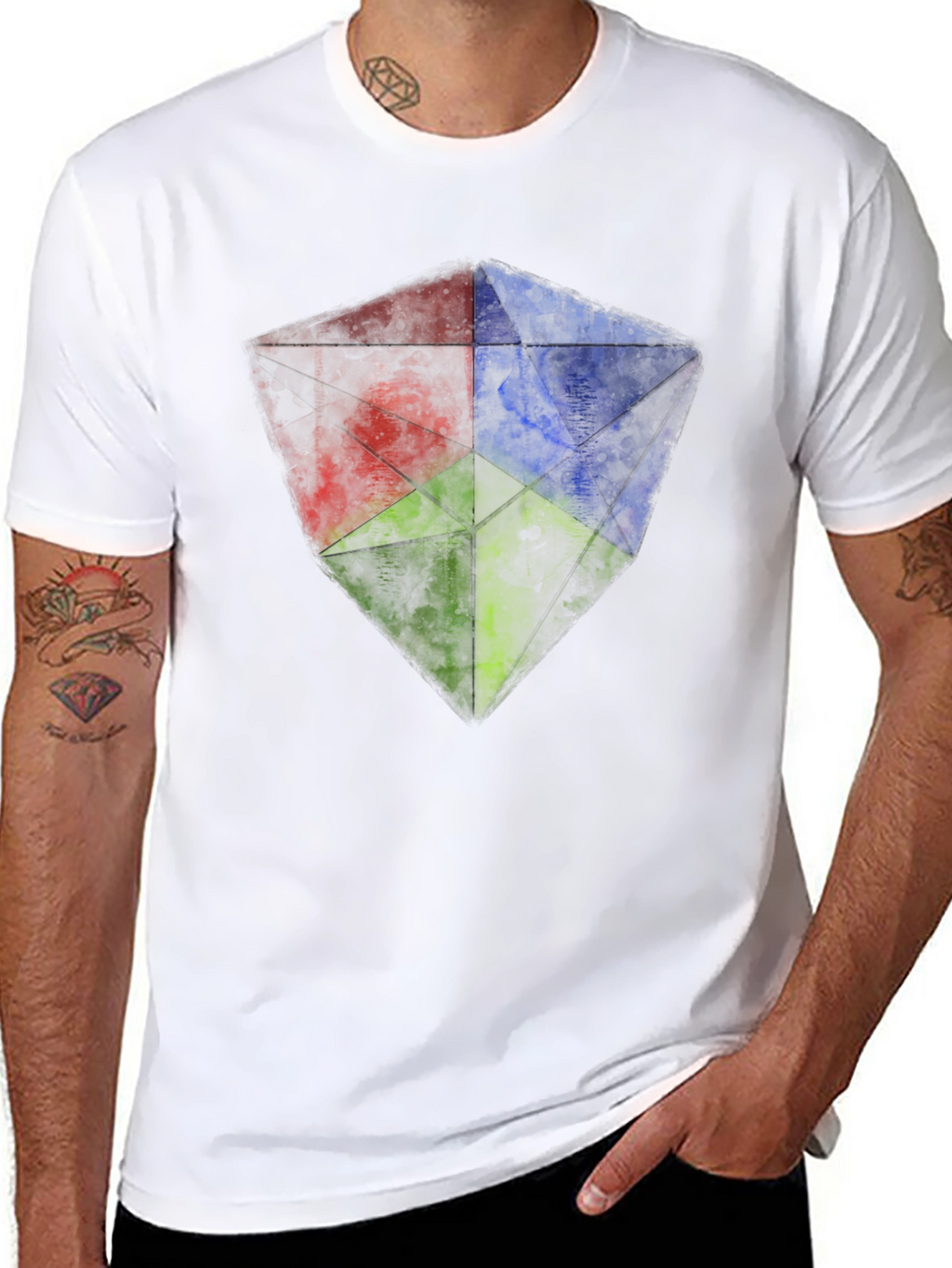 RGB Geometric Graphic Tee - Mens Black T-Shirt