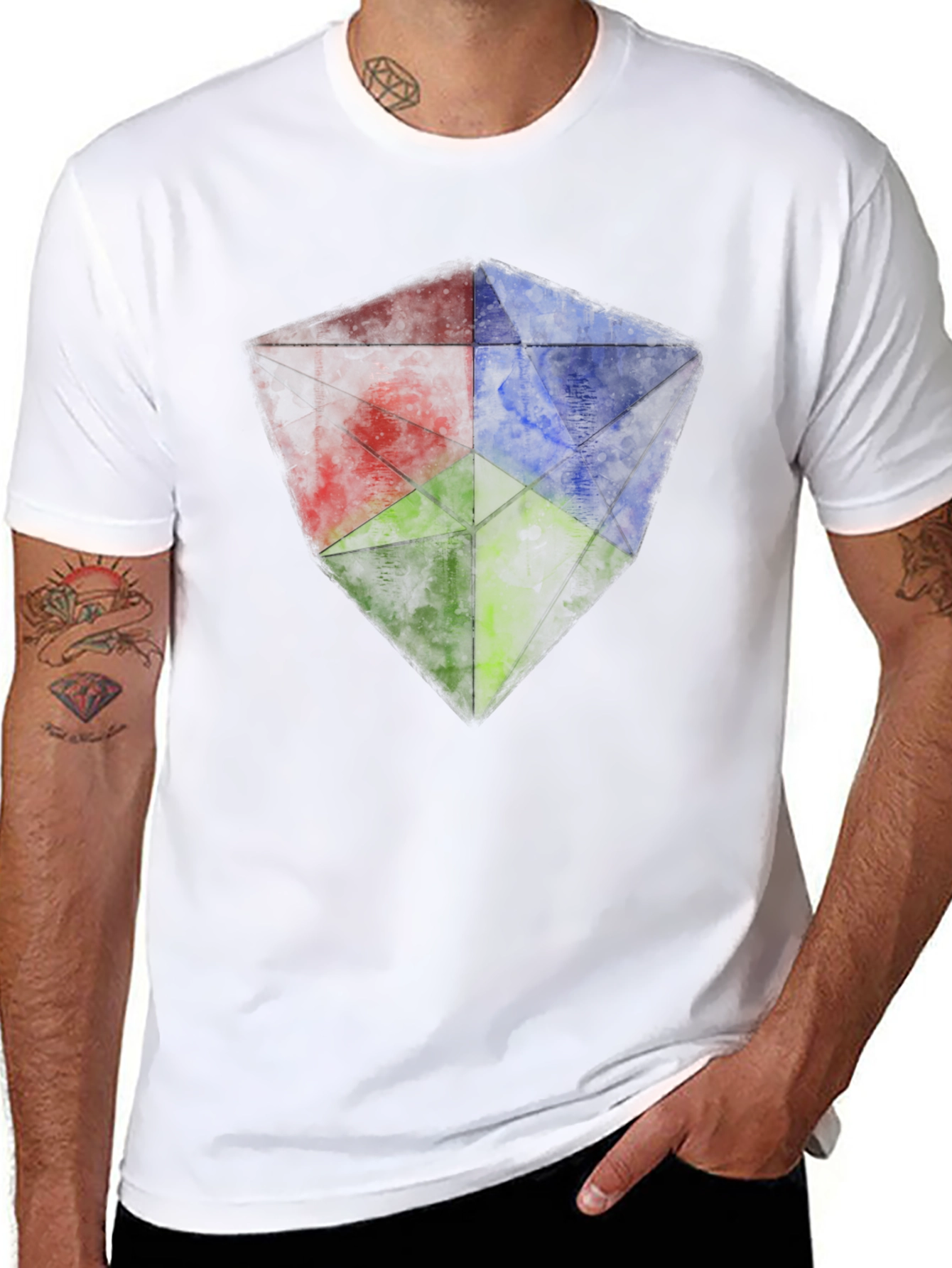 RGB Geometric Graphic Tee - Mens Black T-Shirt