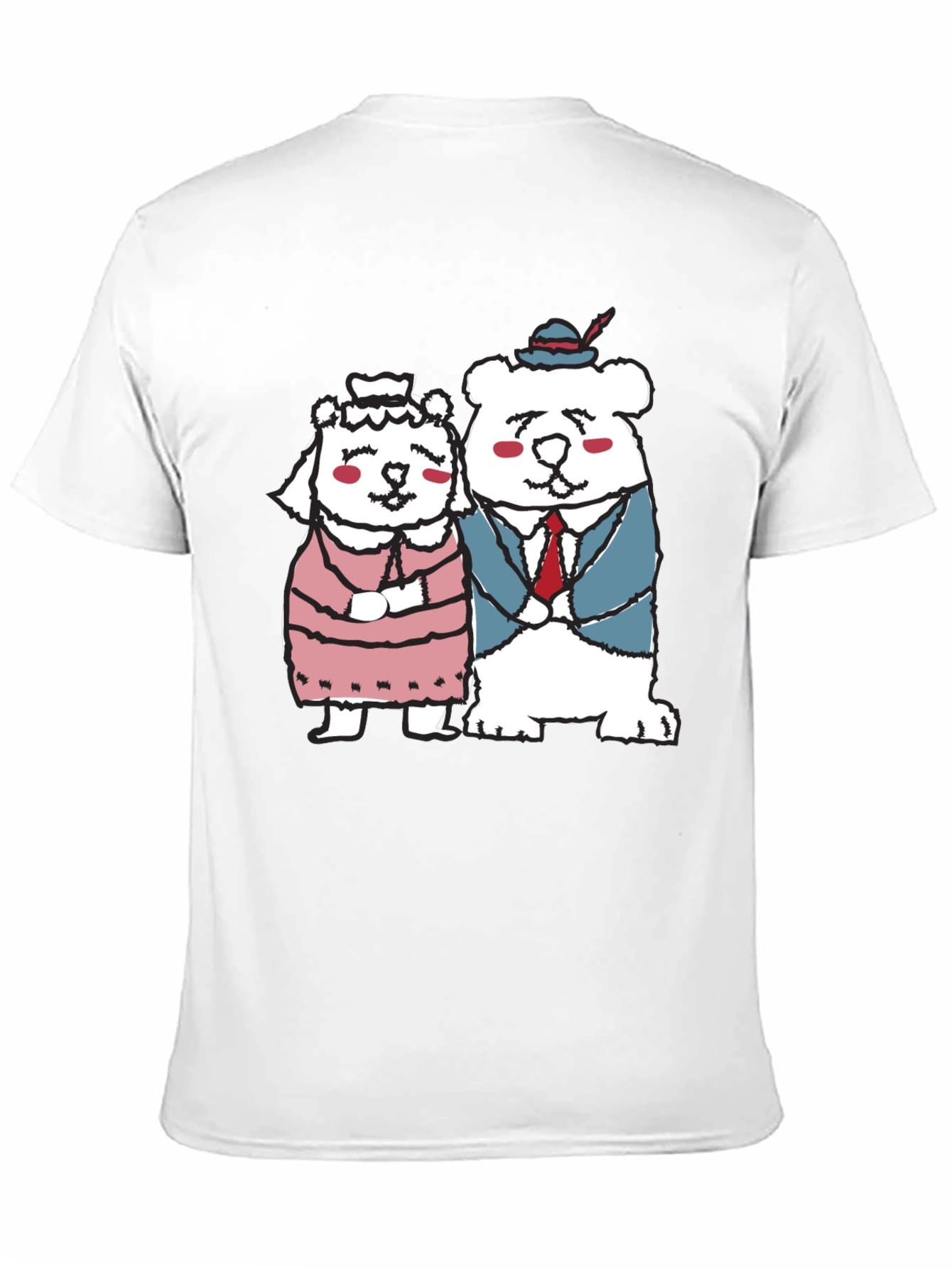 Bear Couple Graphic Black Tee
