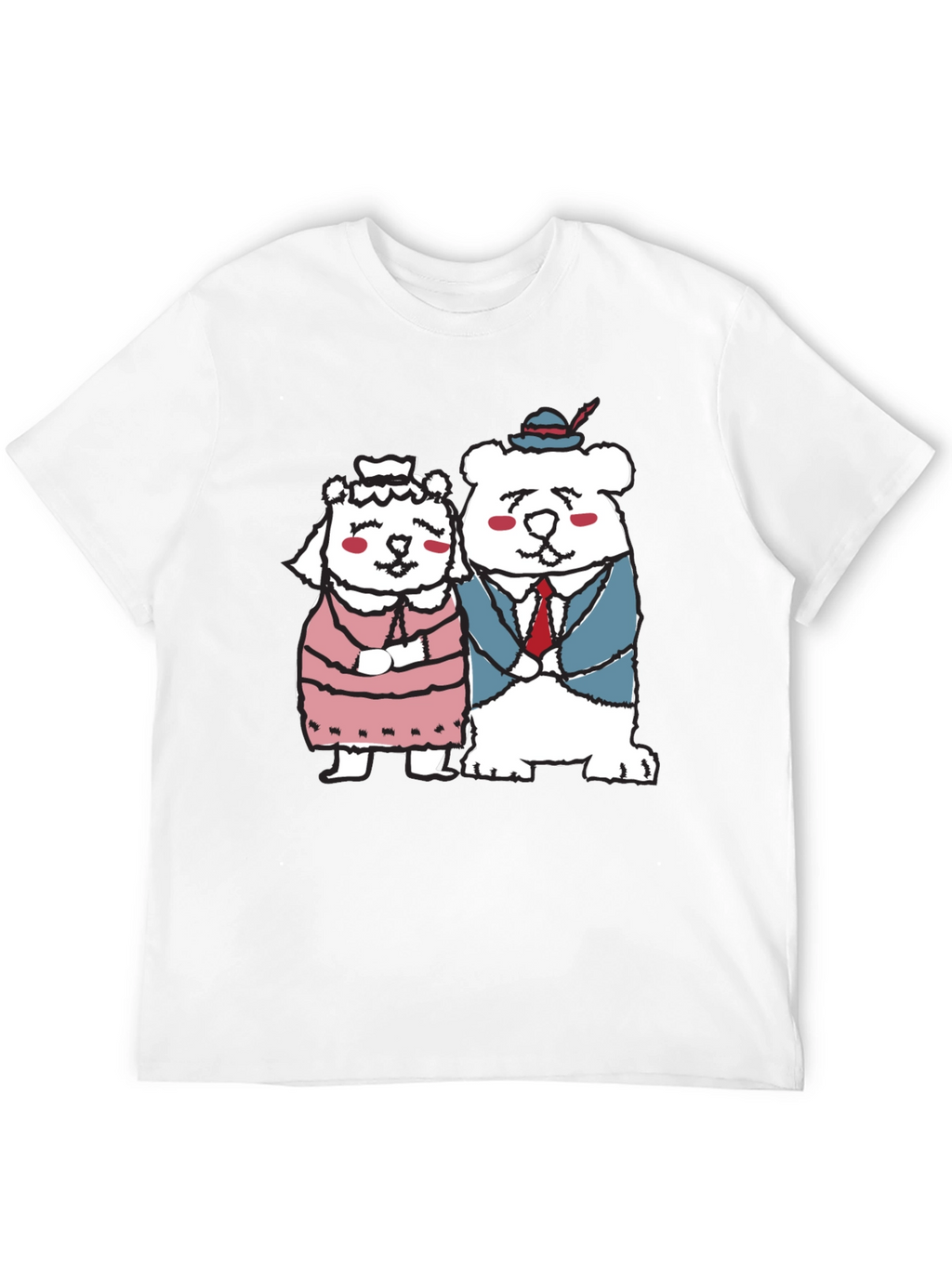 Bear Couple Graphic Black Tee