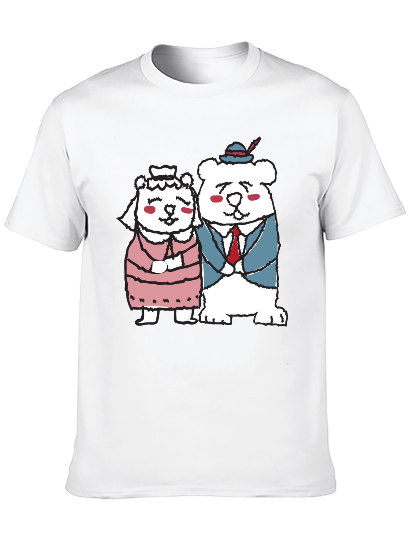 Bear Couple Graphic Black Tee