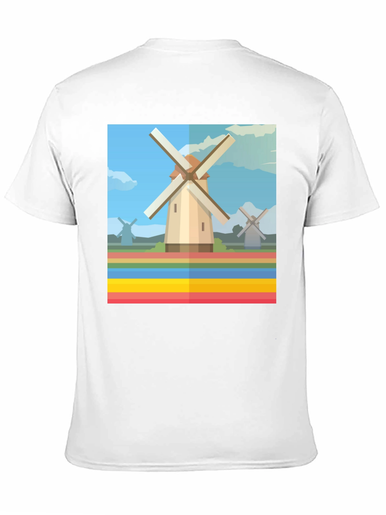 Windmill Graphic Tee - Dutch Landscape T-Shirt