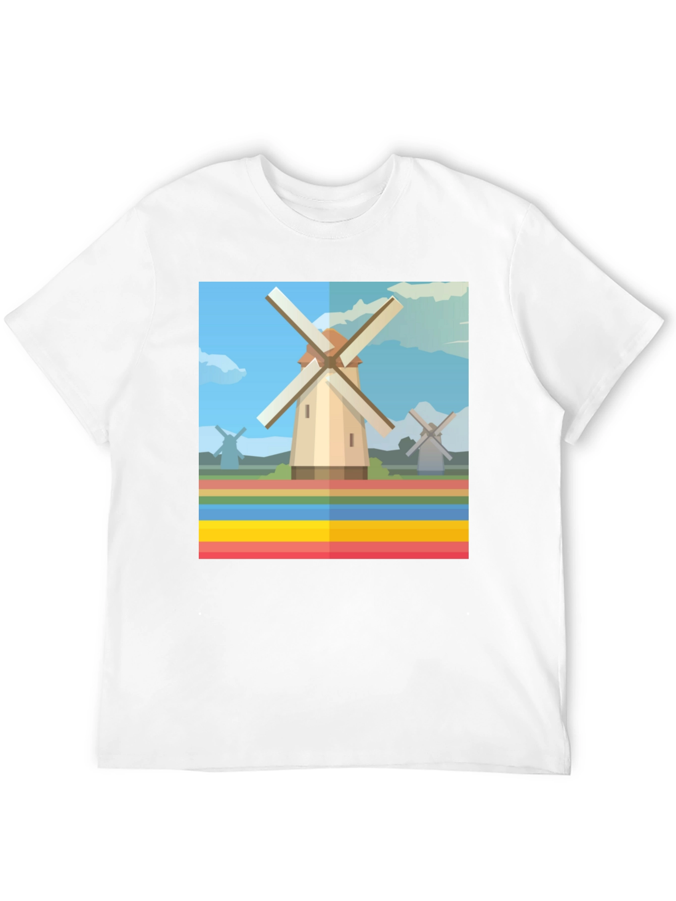 Windmill Graphic Tee - Dutch Landscape T-Shirt
