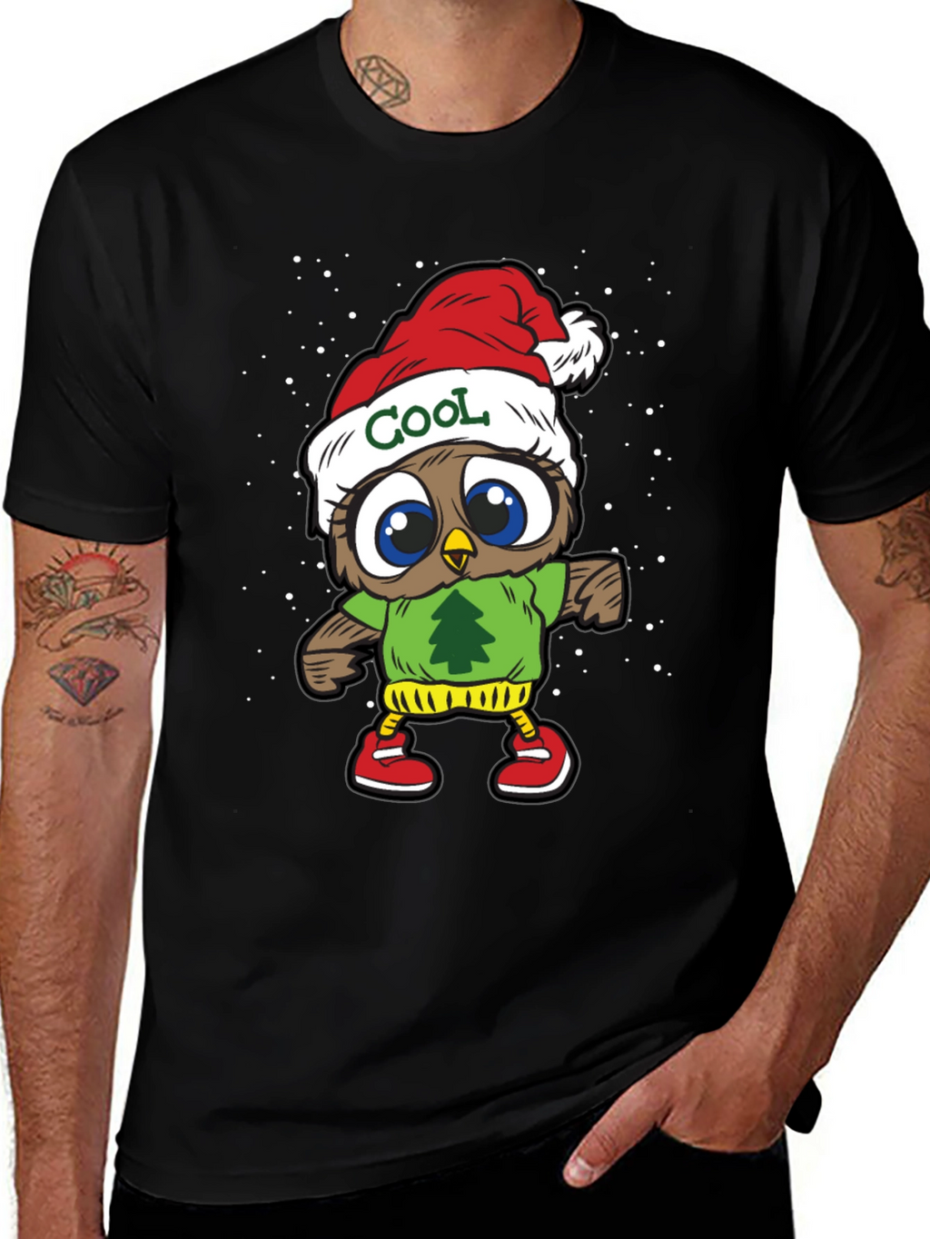 Cool Owl Christmas T-Shirt