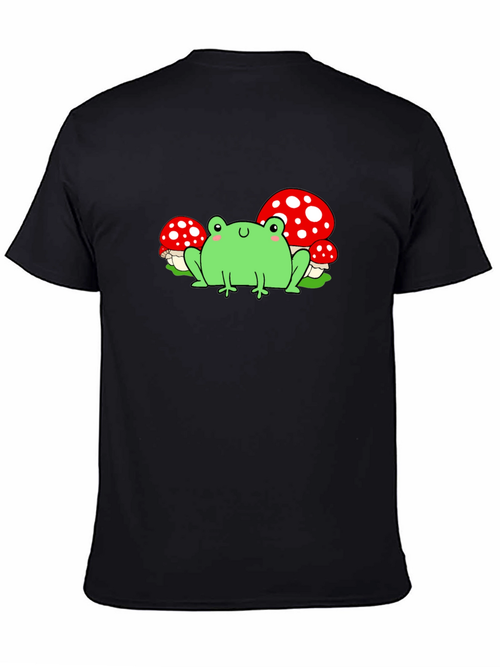 Frog & Mushroom Graphic T-Shirt - Black