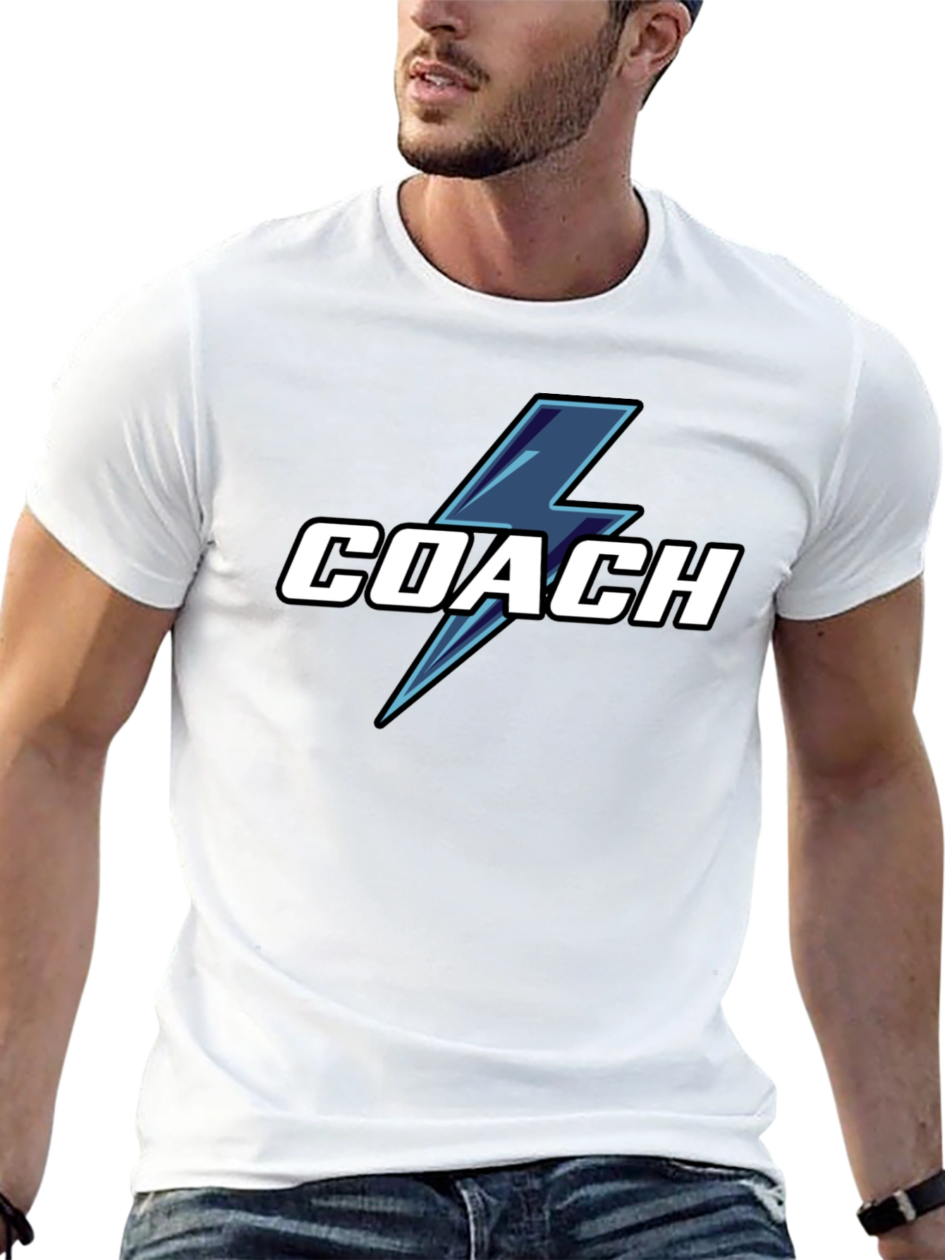 Coach T-Shirt with Lightning Bolt Graphic