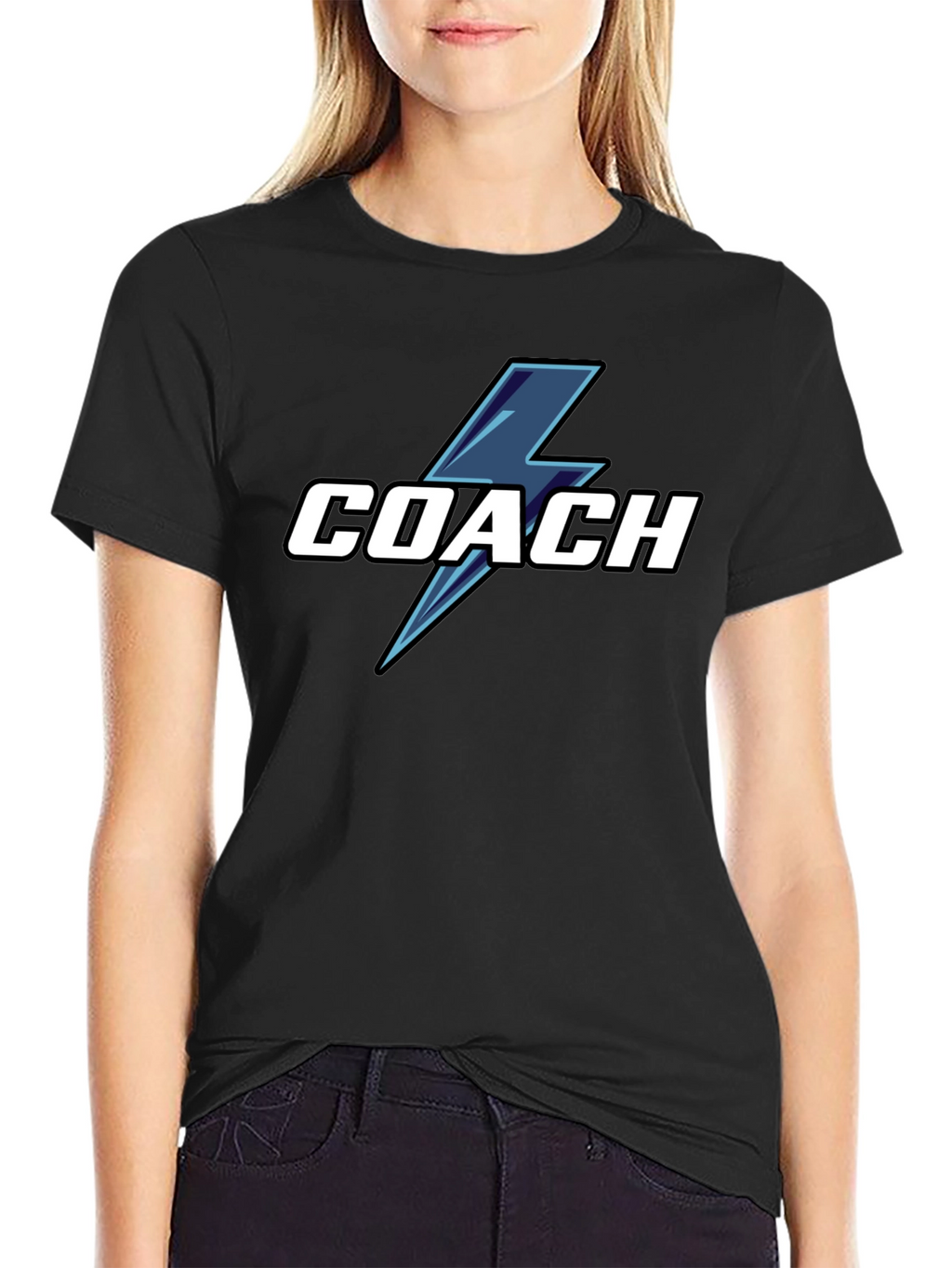 Coach T-Shirt with Lightning Bolt Graphic