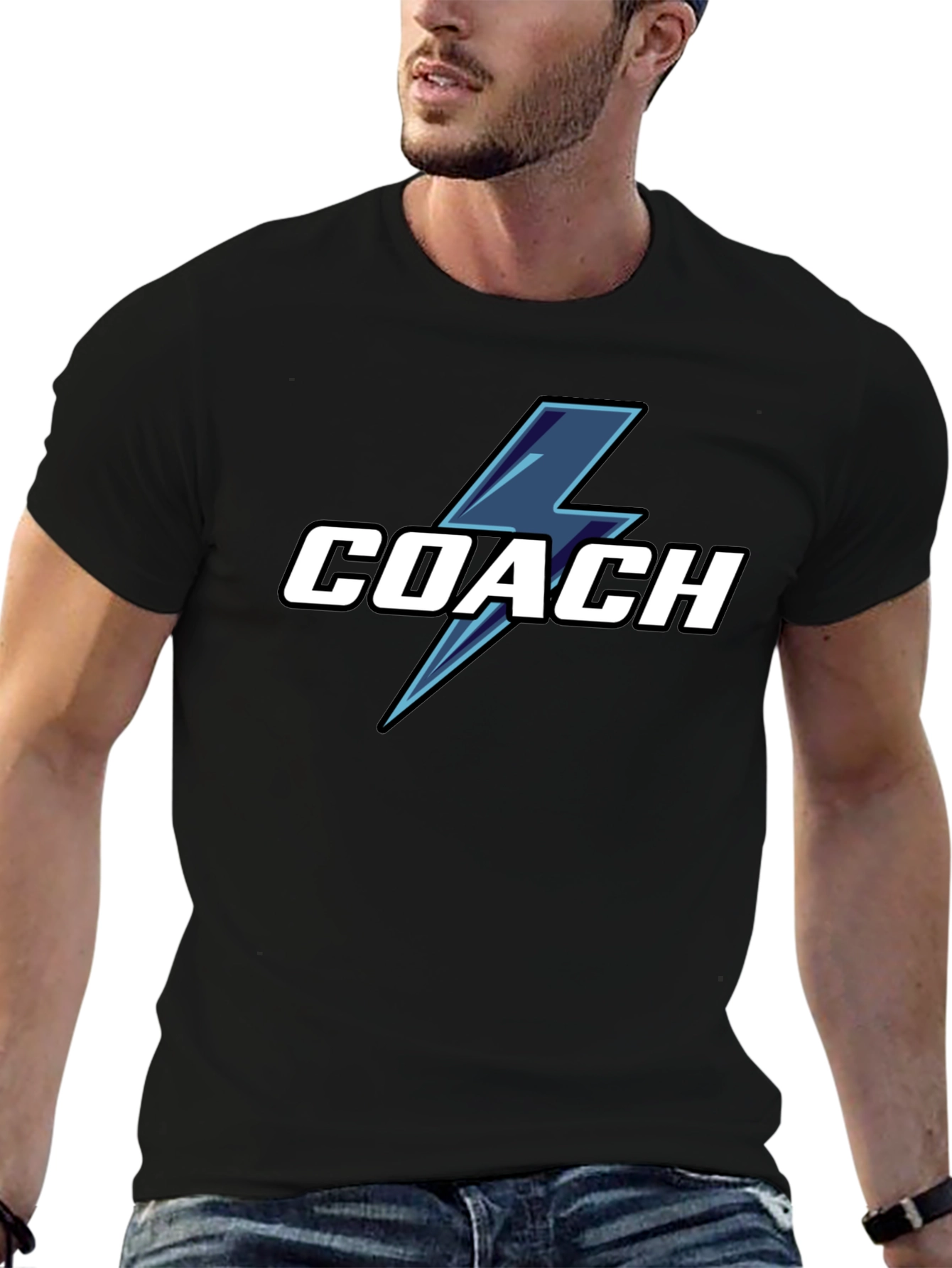 Coach T-Shirt with Lightning Bolt Graphic