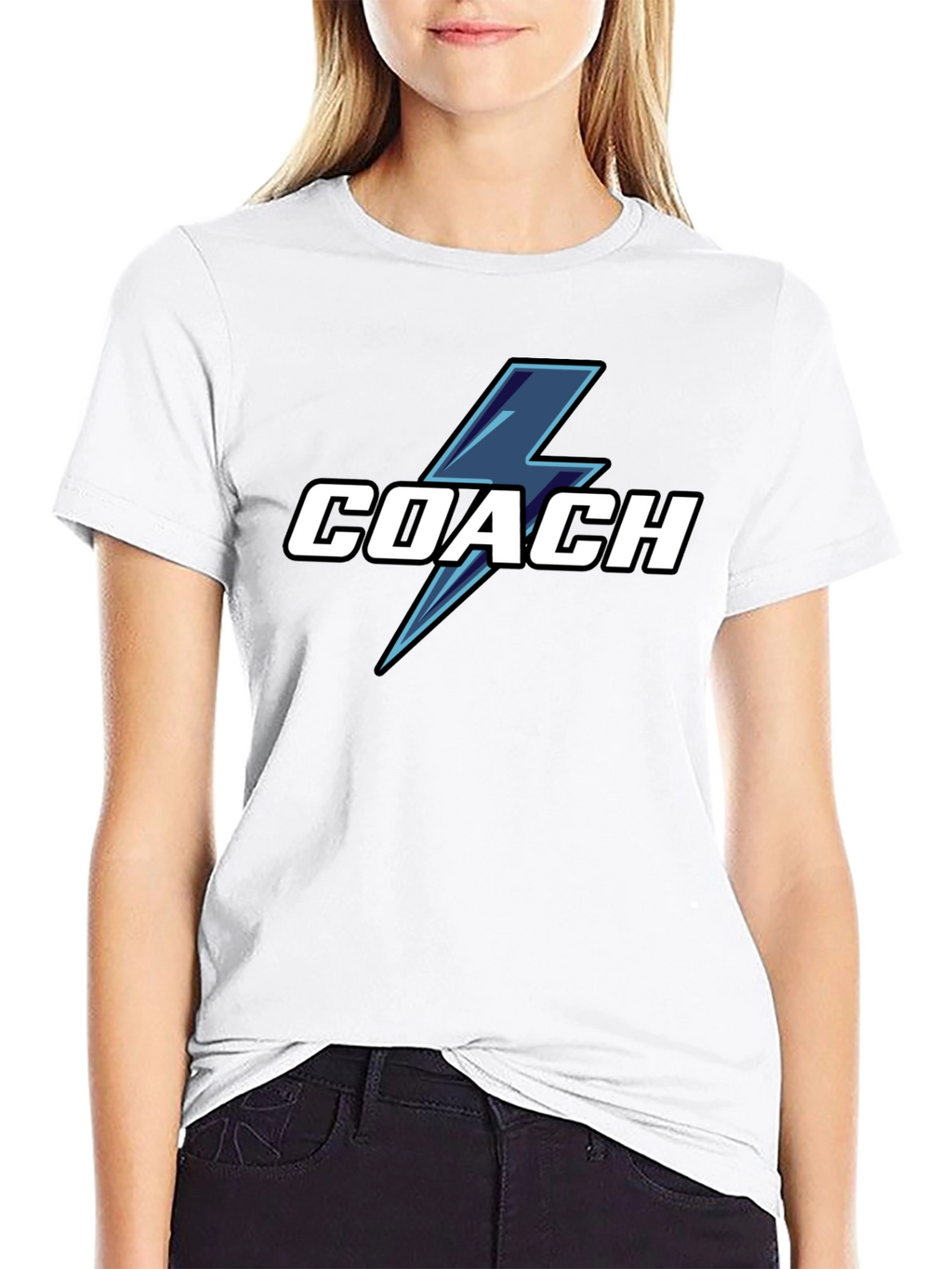 Coach T-Shirt with Lightning Bolt Graphic