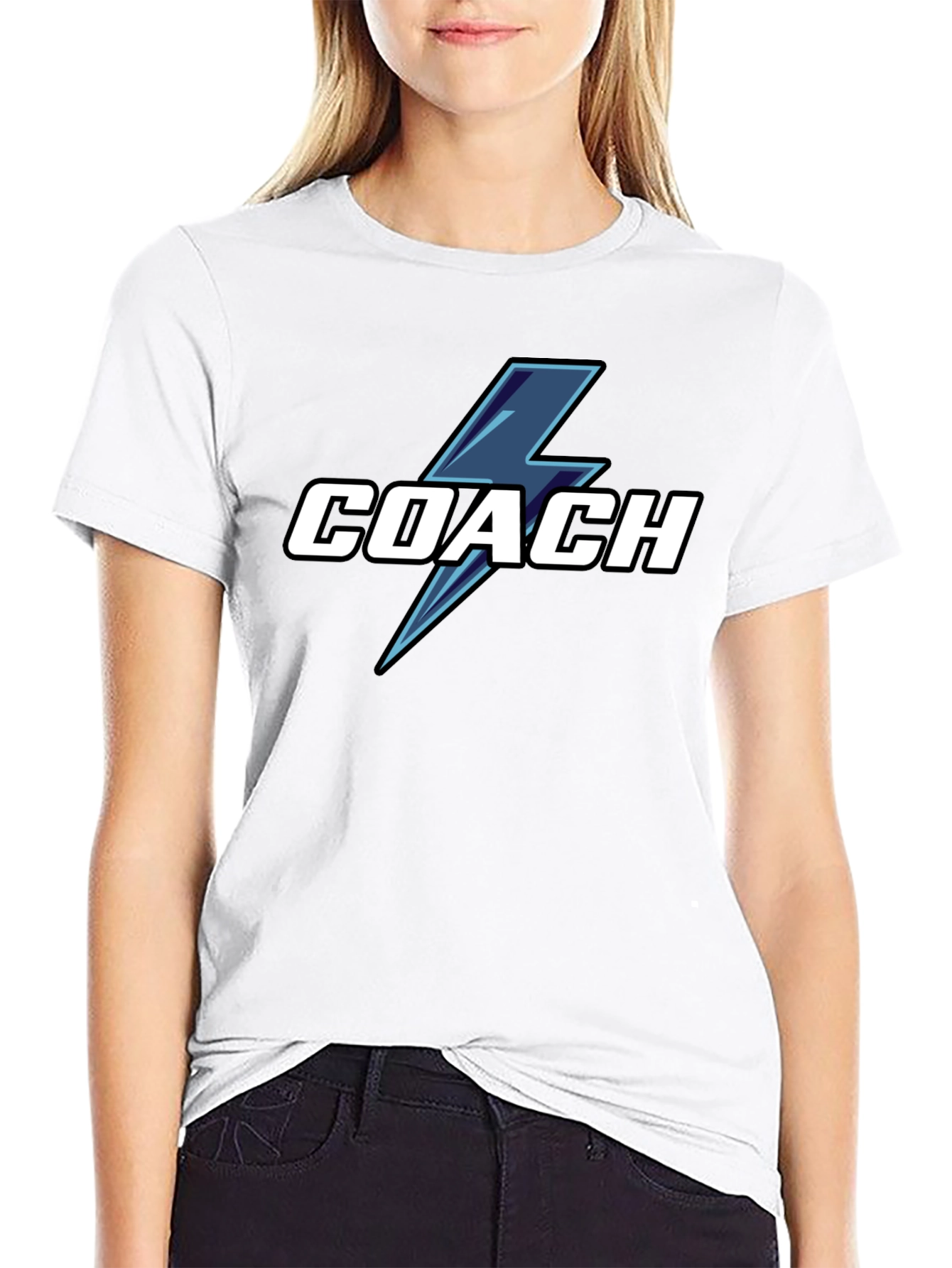 Coach T-Shirt with Lightning Bolt Graphic