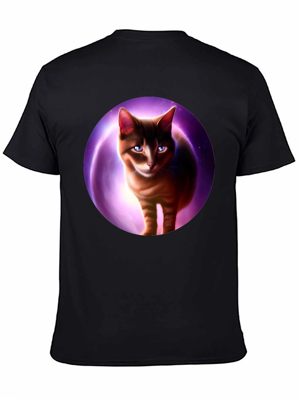 Cosmic Cat Graphic Tee - Black T-Shirt