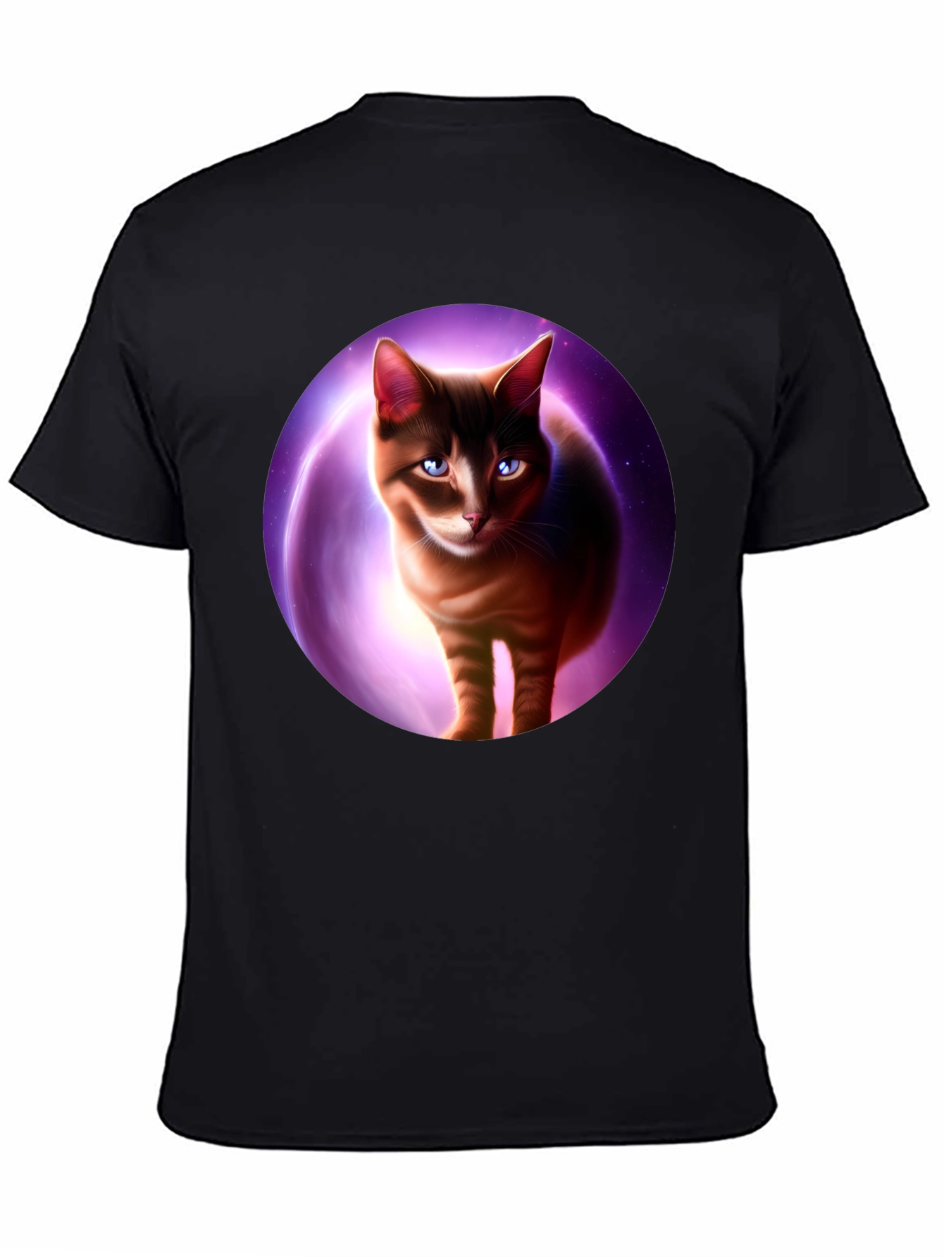 Cosmic Cat Graphic Tee - Black T-Shirt
