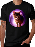 Cosmic Cat Graphic Tee - Black T-Shirt