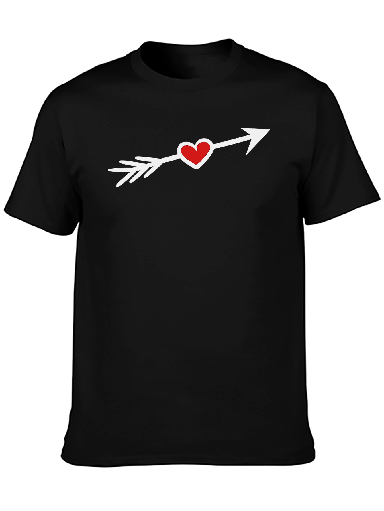 Heart Arrow Graphic Tee - Black Cotton T-Shirt