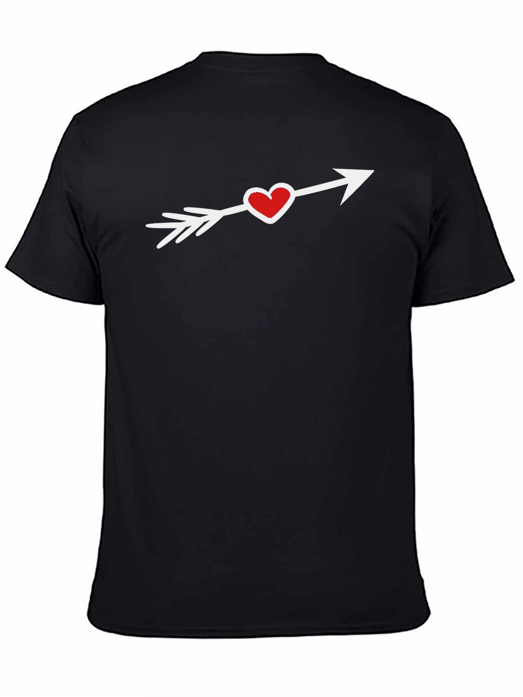 Heart Arrow Graphic Tee - Black Cotton T-Shirt
