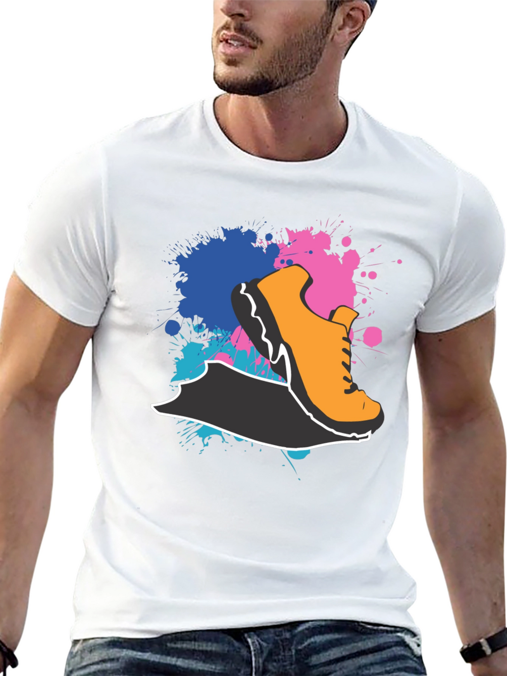 Abstract Shoe Graphic Black T-Shirt