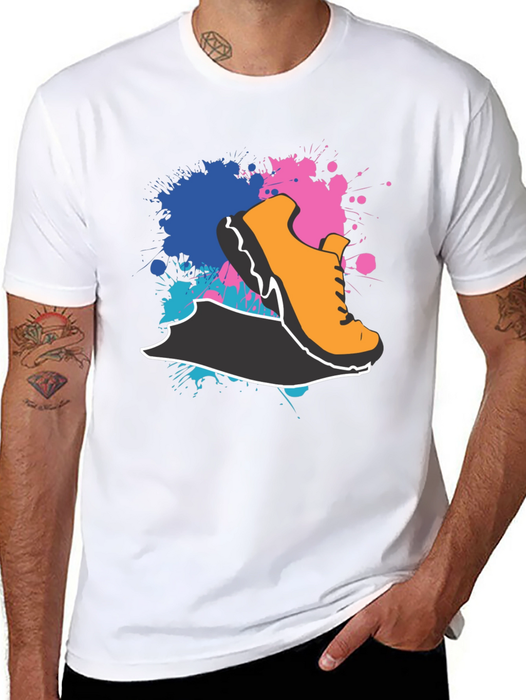Abstract Shoe Graphic Black T-Shirt