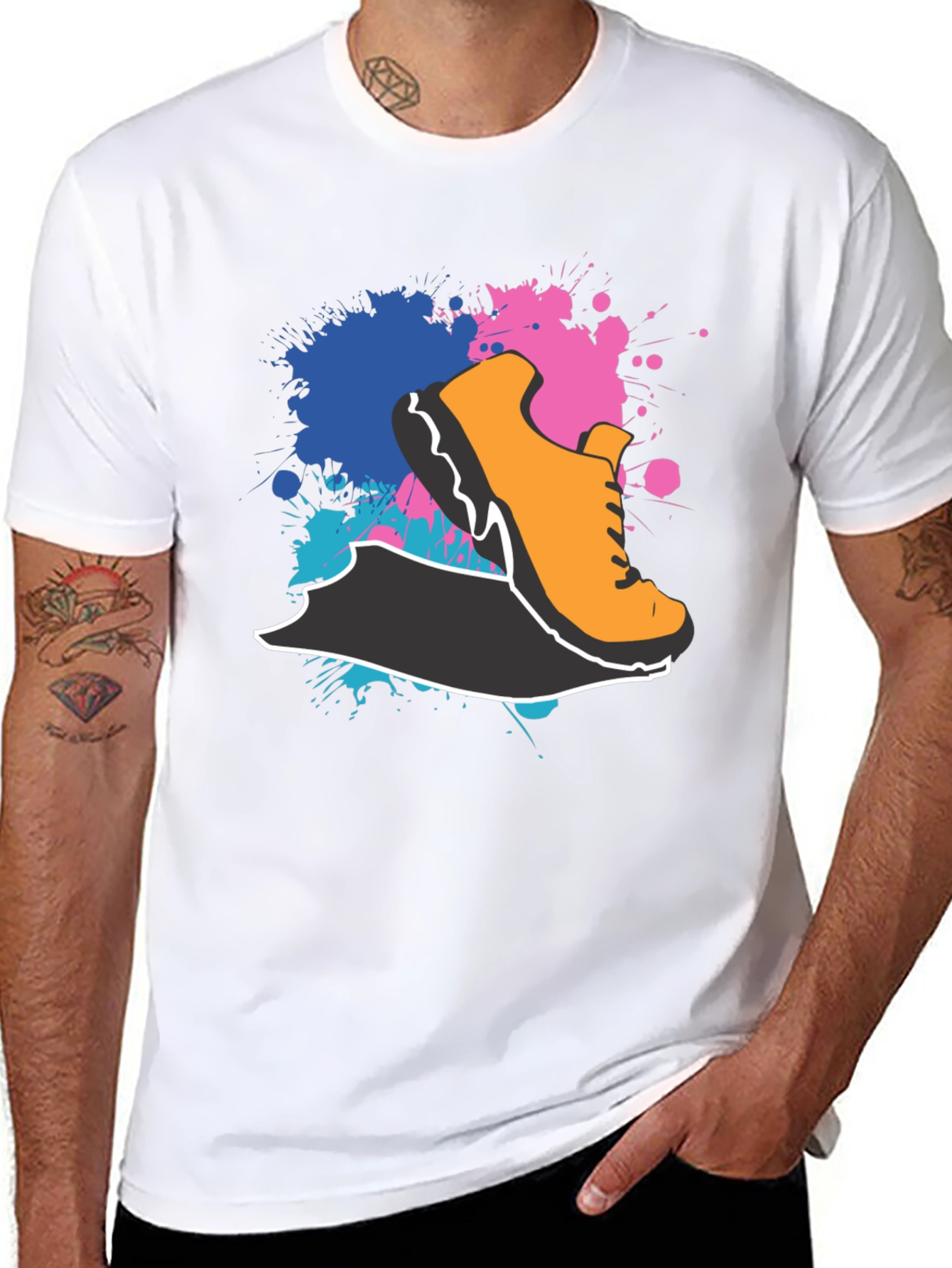 Abstract Shoe Graphic Black T-Shirt