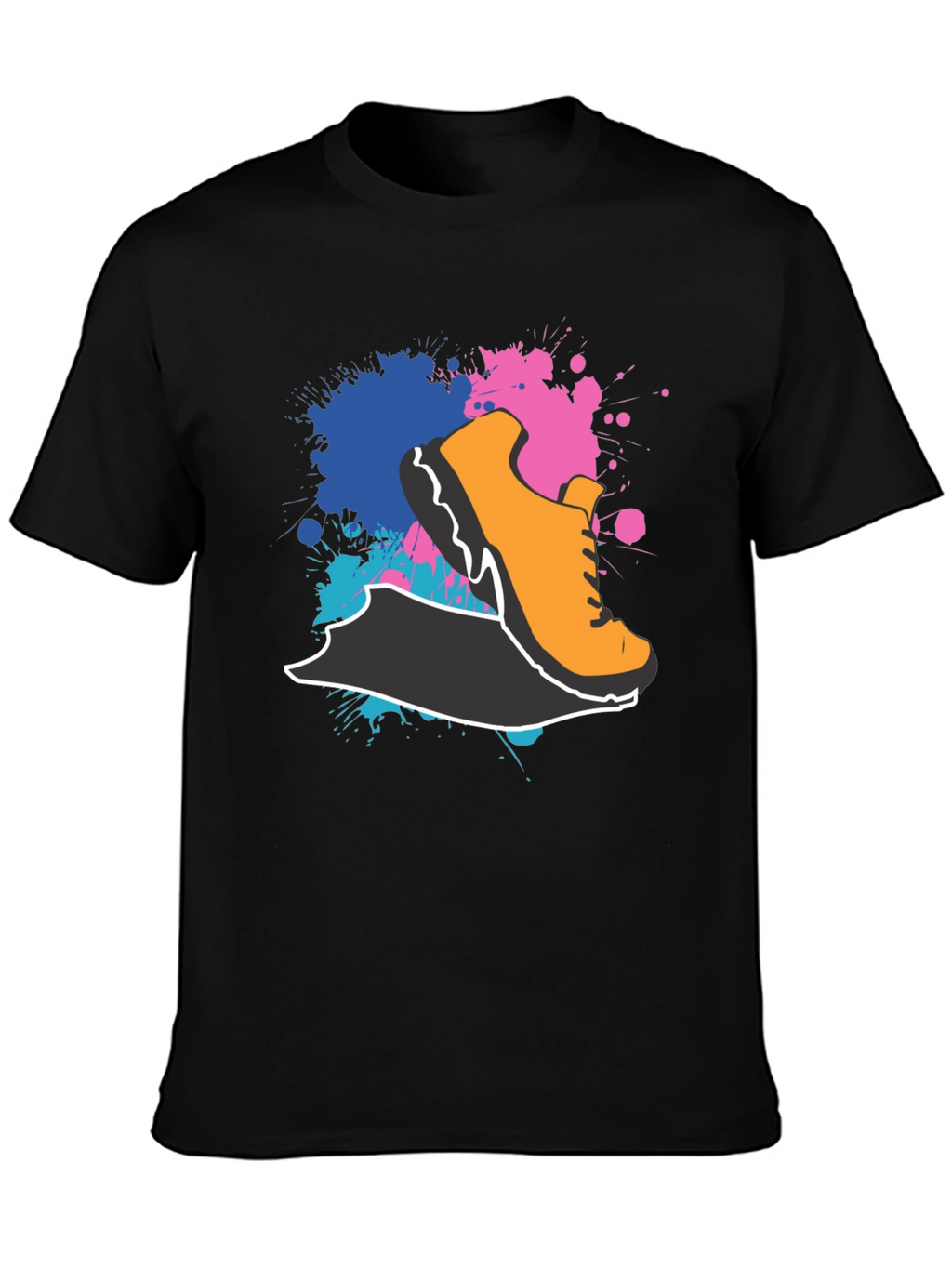 Abstract Shoe Graphic Black T-Shirt