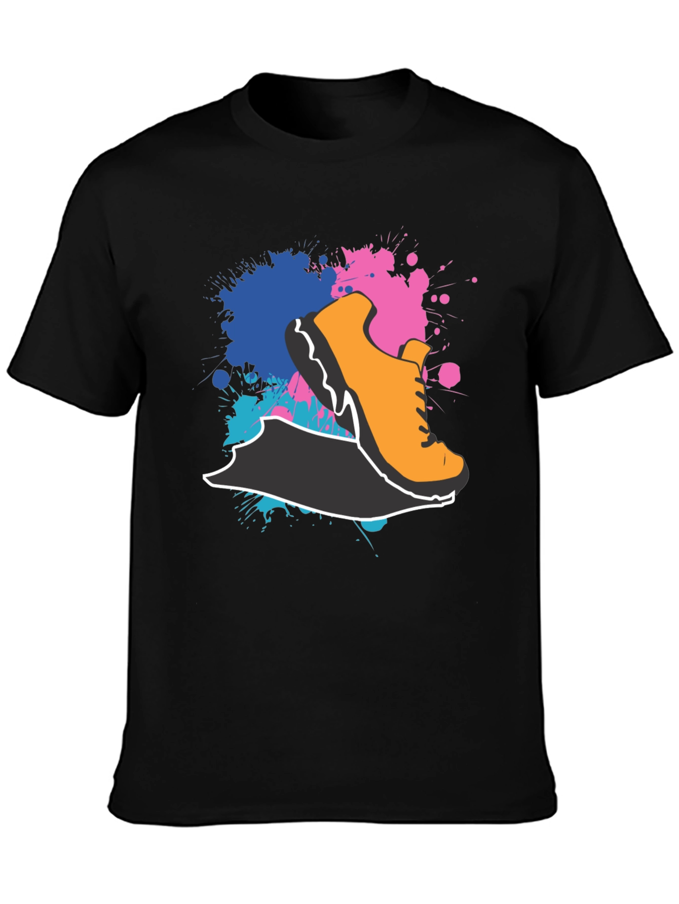 Abstract Shoe Graphic Black T-Shirt